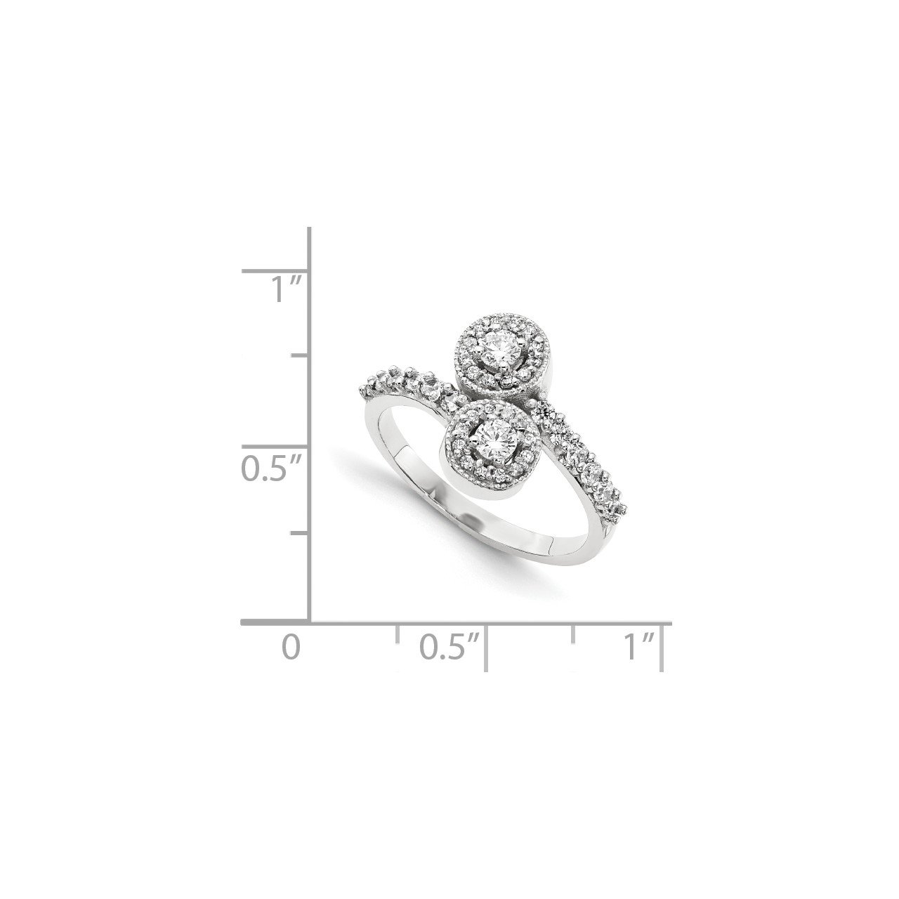 14KW AA Diamond 2-stone Ring Semi-Mount - 2.3 mm center stones-6