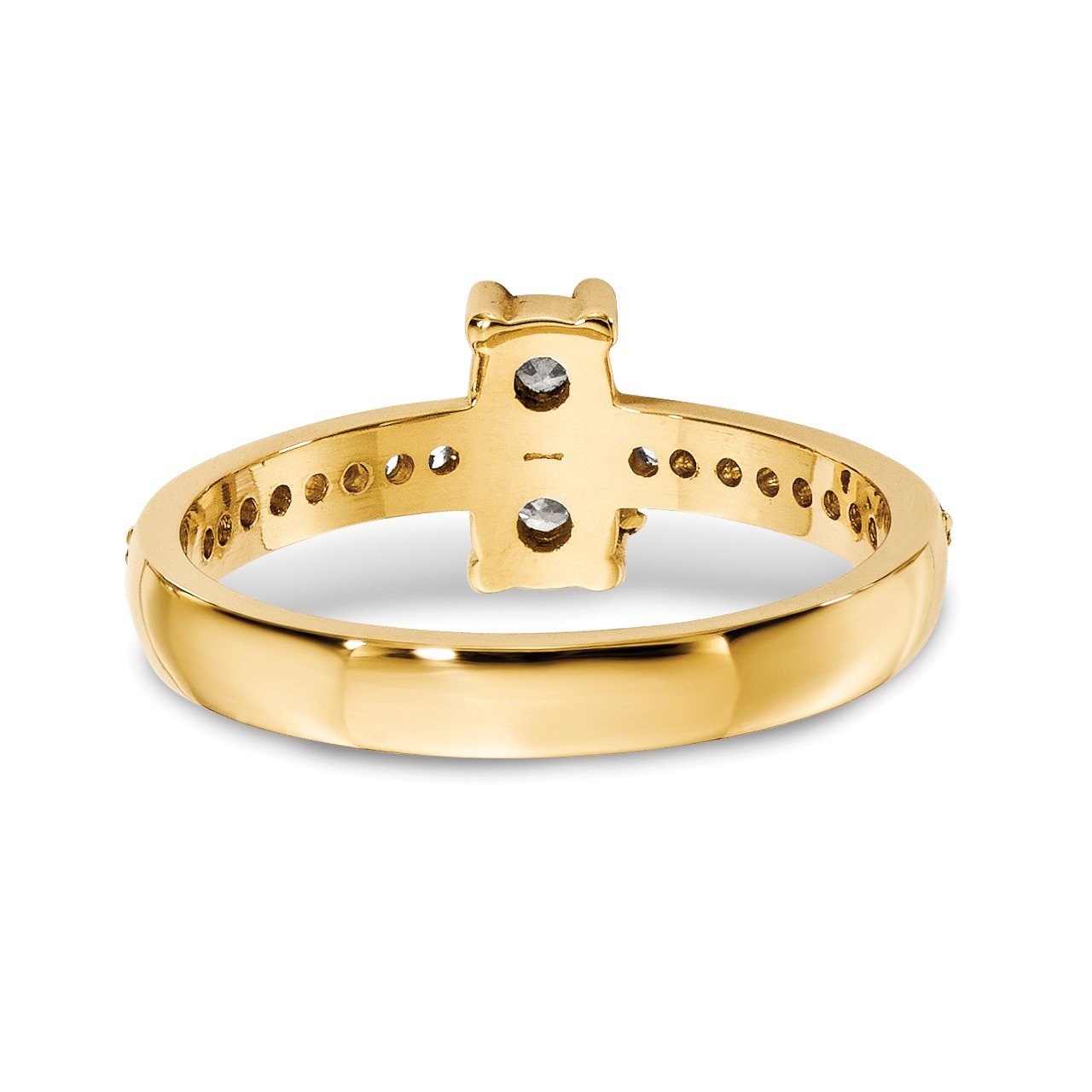 14ky AA Diamond 2-stone Ring Semi-Mount - 4.2 mm center stones-3