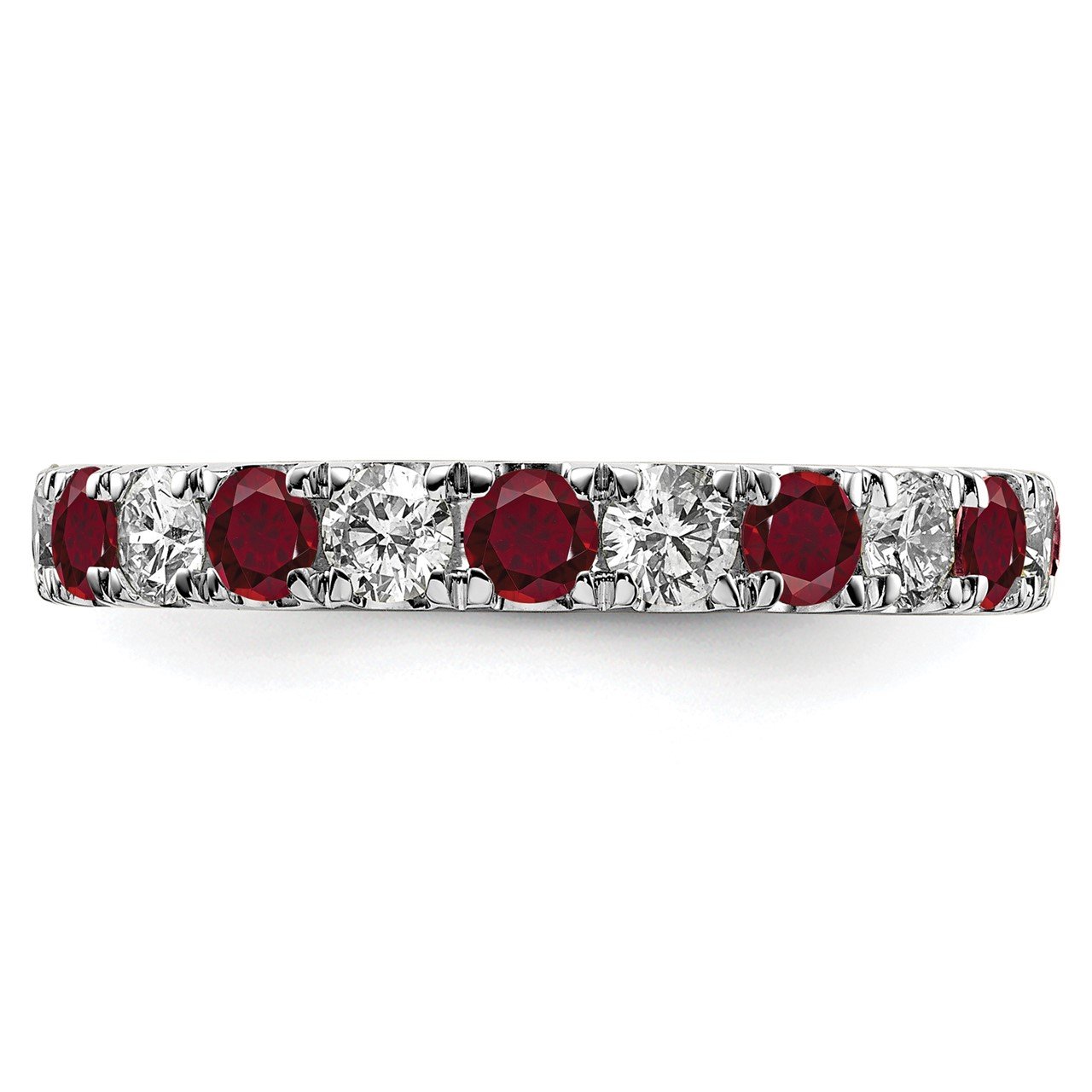 14kw Lab Grown Diamond SI1/SI2 G H I and Created Ruby Eternity Band-2