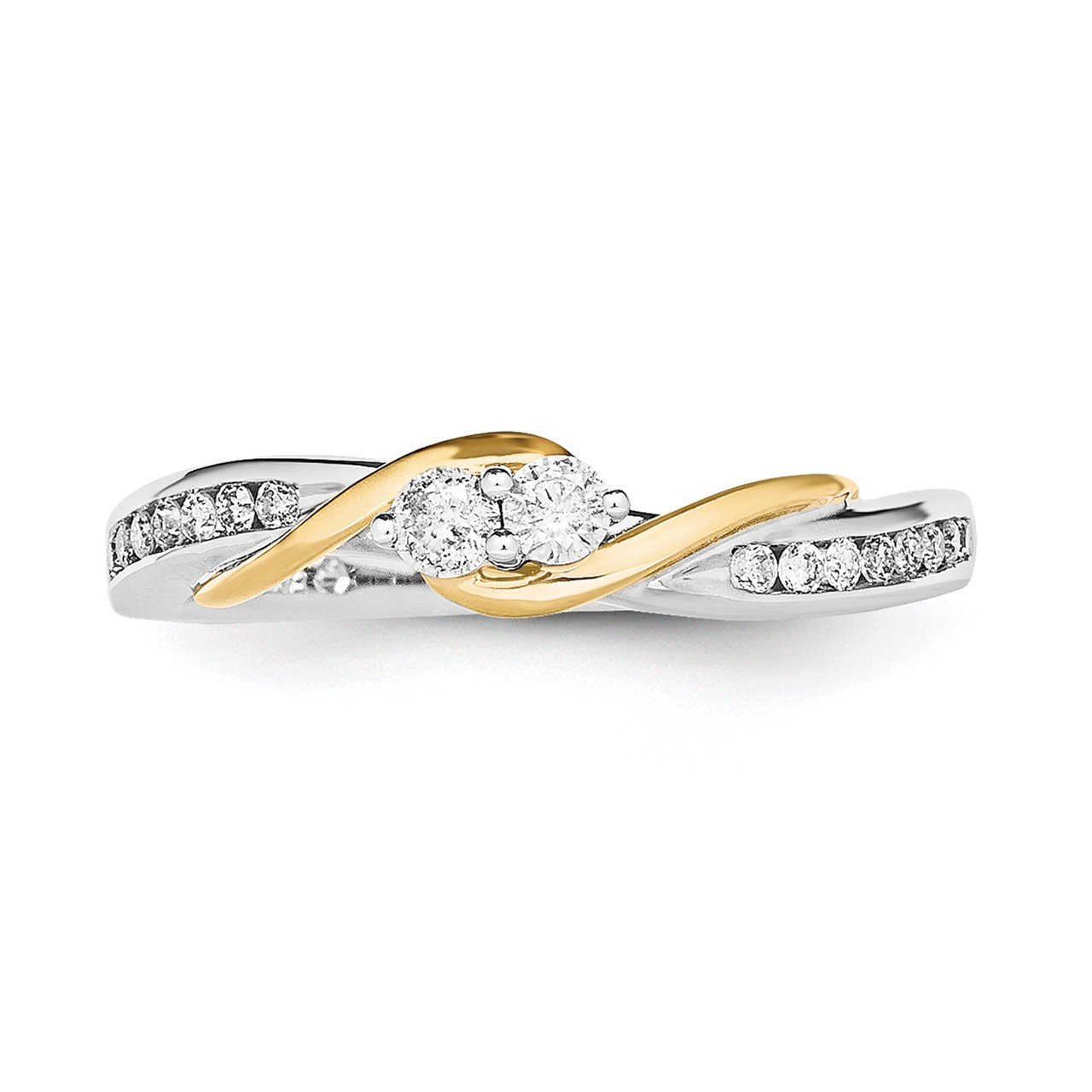 14k White and Yellow Gold Diamond Ring-4