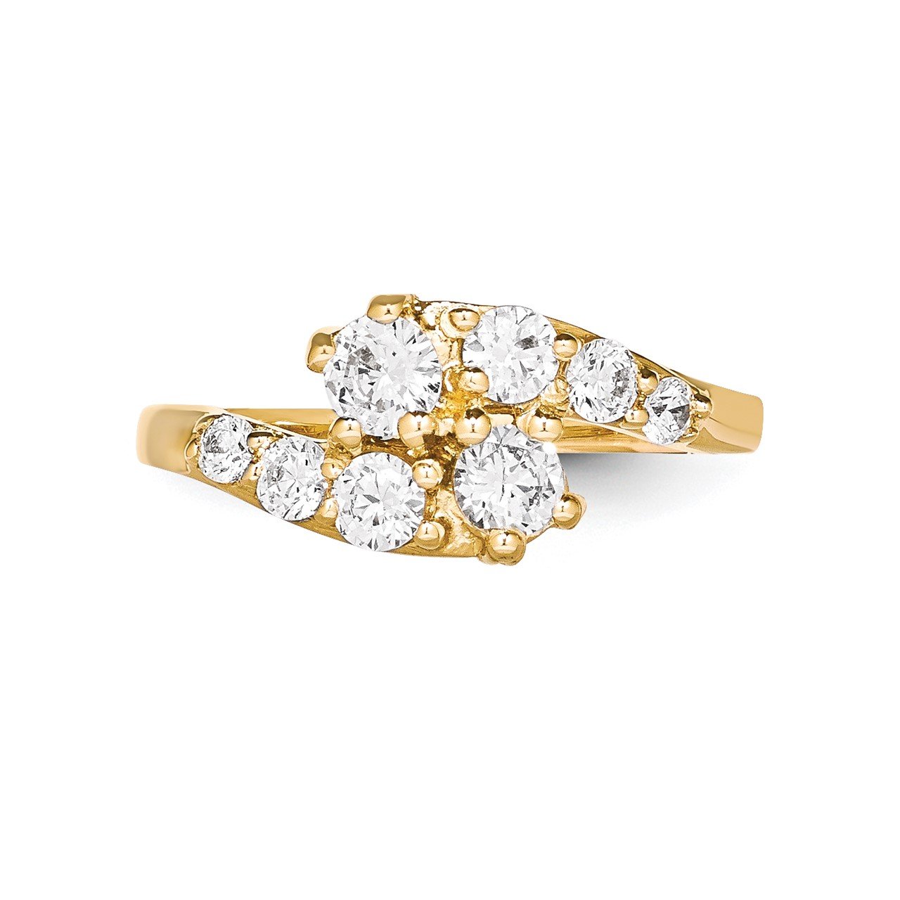 14KY A Diamond 2-stone Ring Semi-Mount - 3.5 mm center stones-4