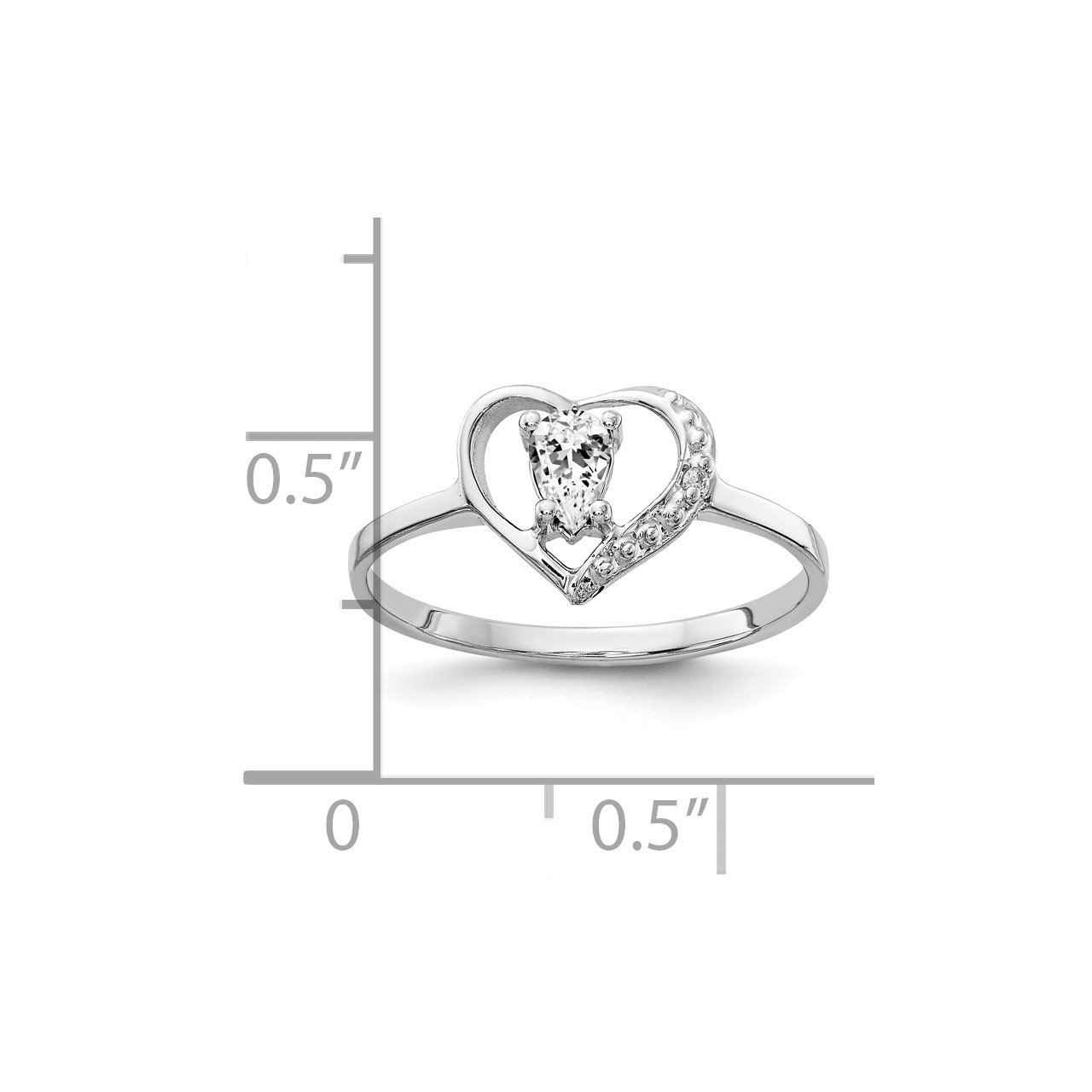 14k White Gold 5x3mm Pear Cubic Zirconia VS Diamond ring-1