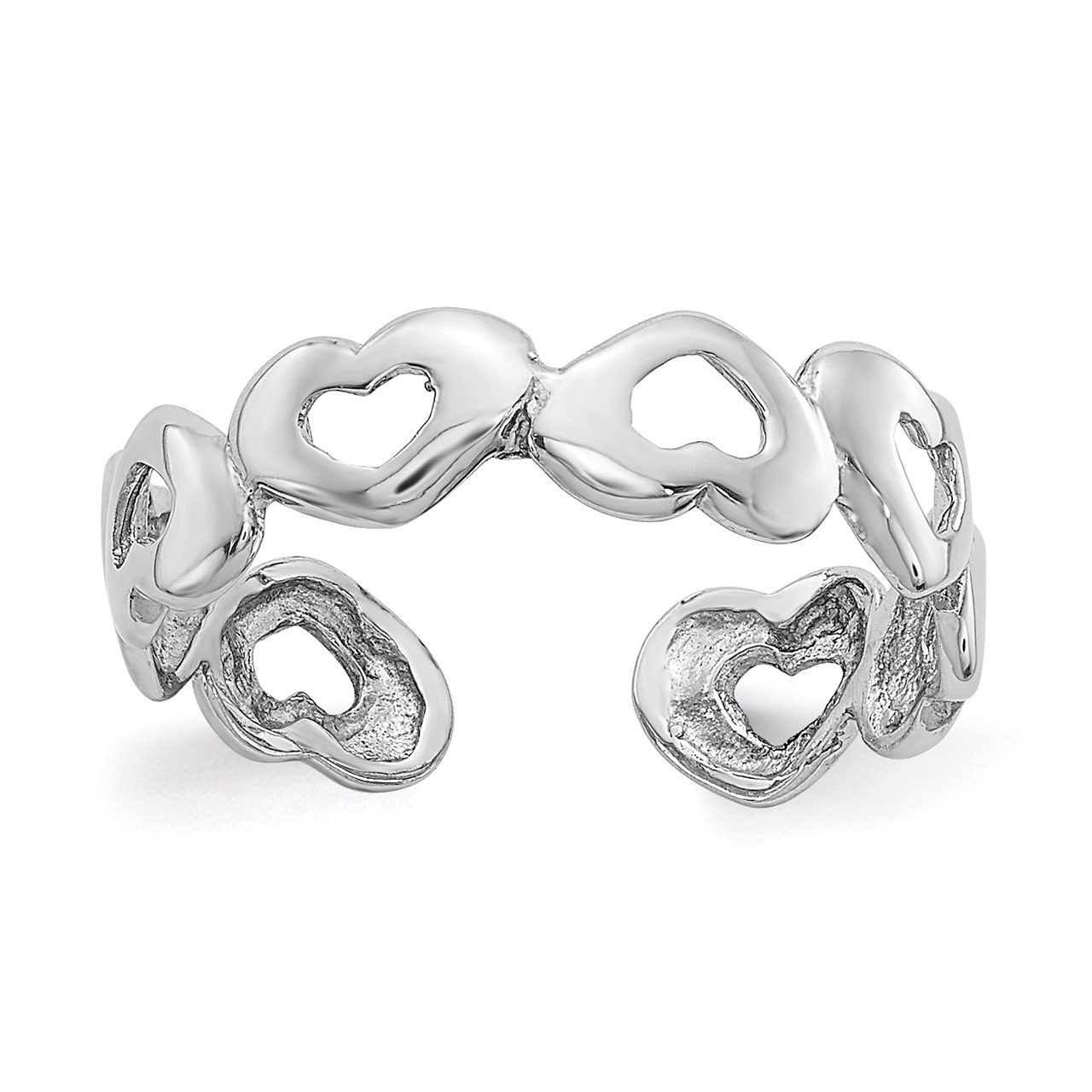 14k White Gold Heart Toe Ring | The Gold Store