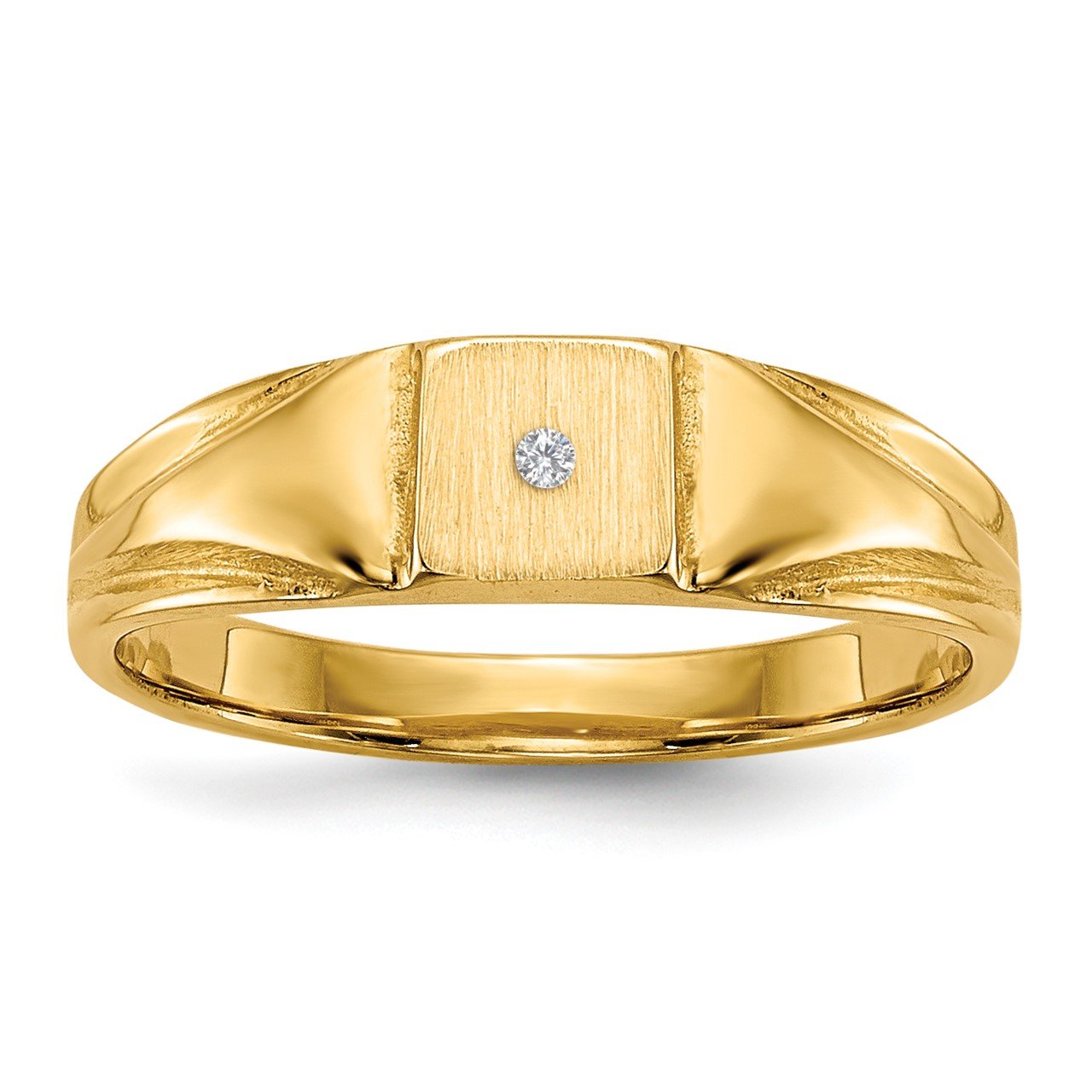 14k Child's AAA Diamond Signet Ring