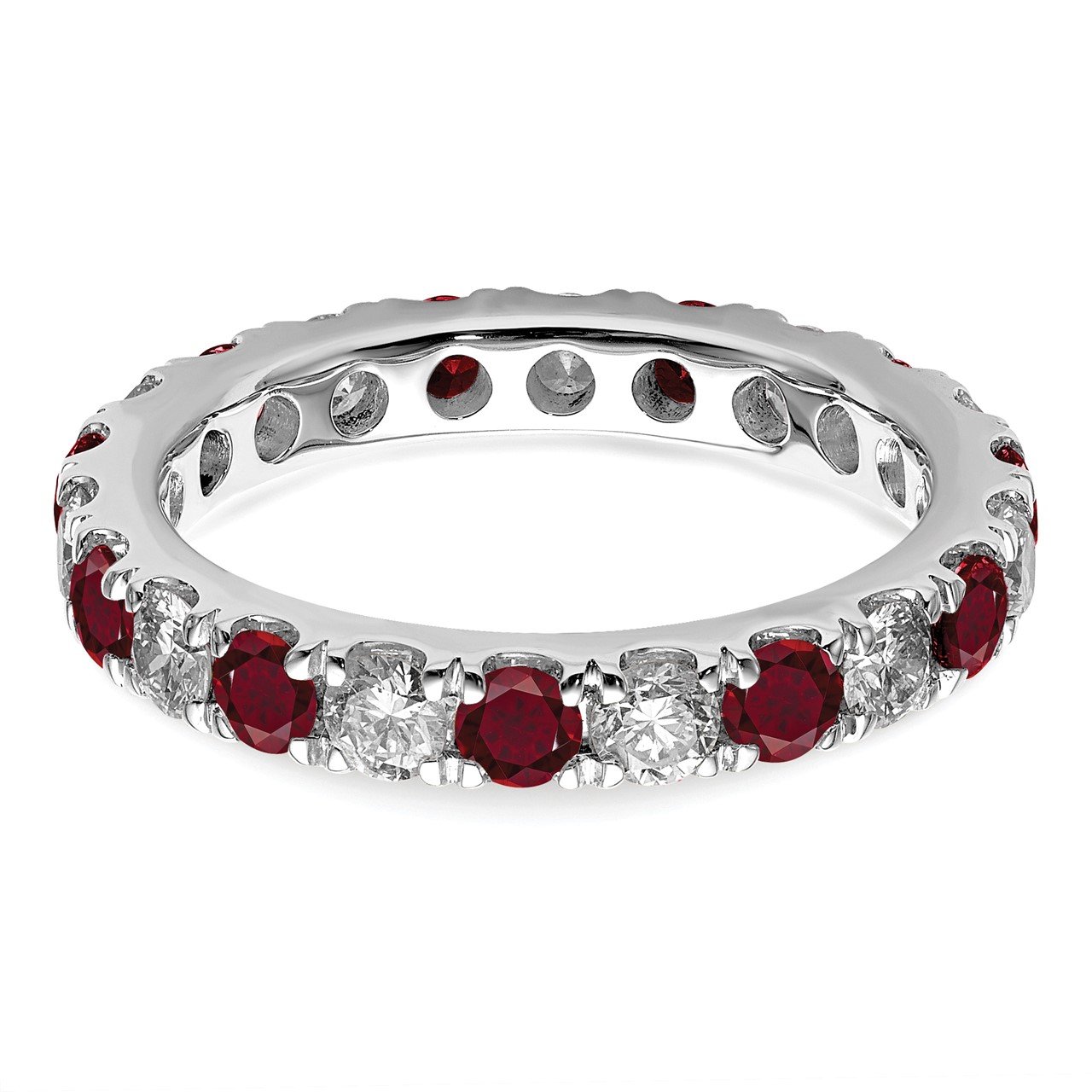 14kw Lab Grown Diamond SI1/SI2 G H I and Created Ruby Eternity Band-3