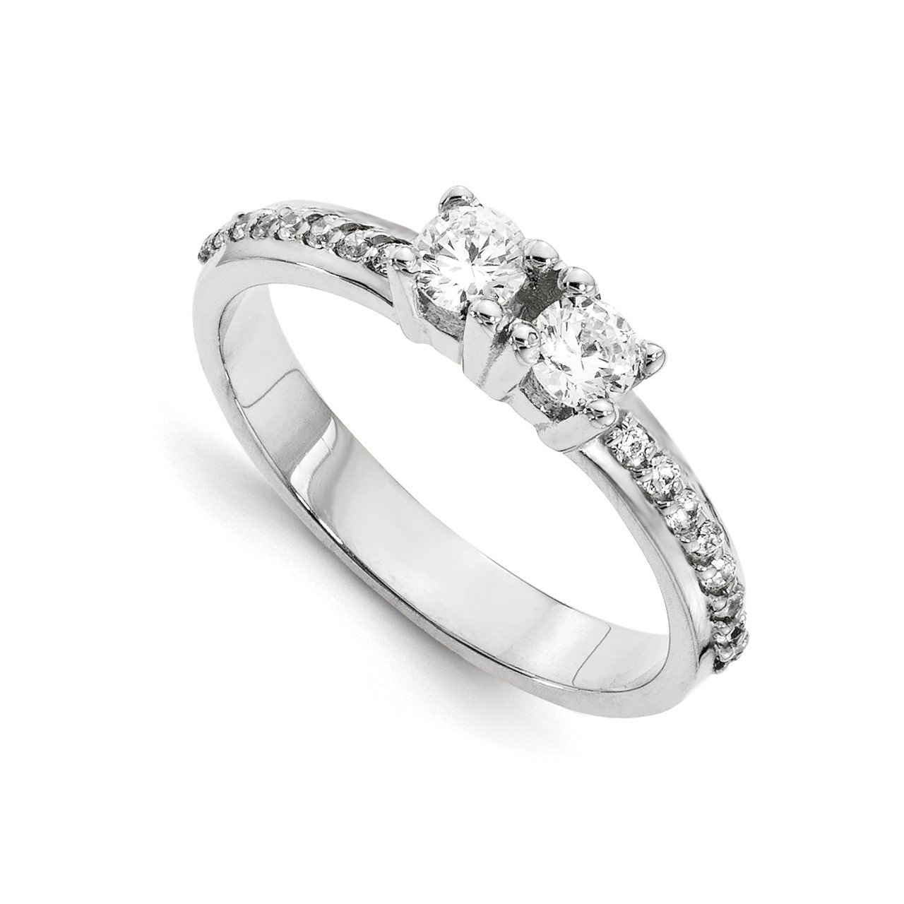 14KW VS Diamond 2-stone Ring Semi-Mount - 3.1 mm center stones