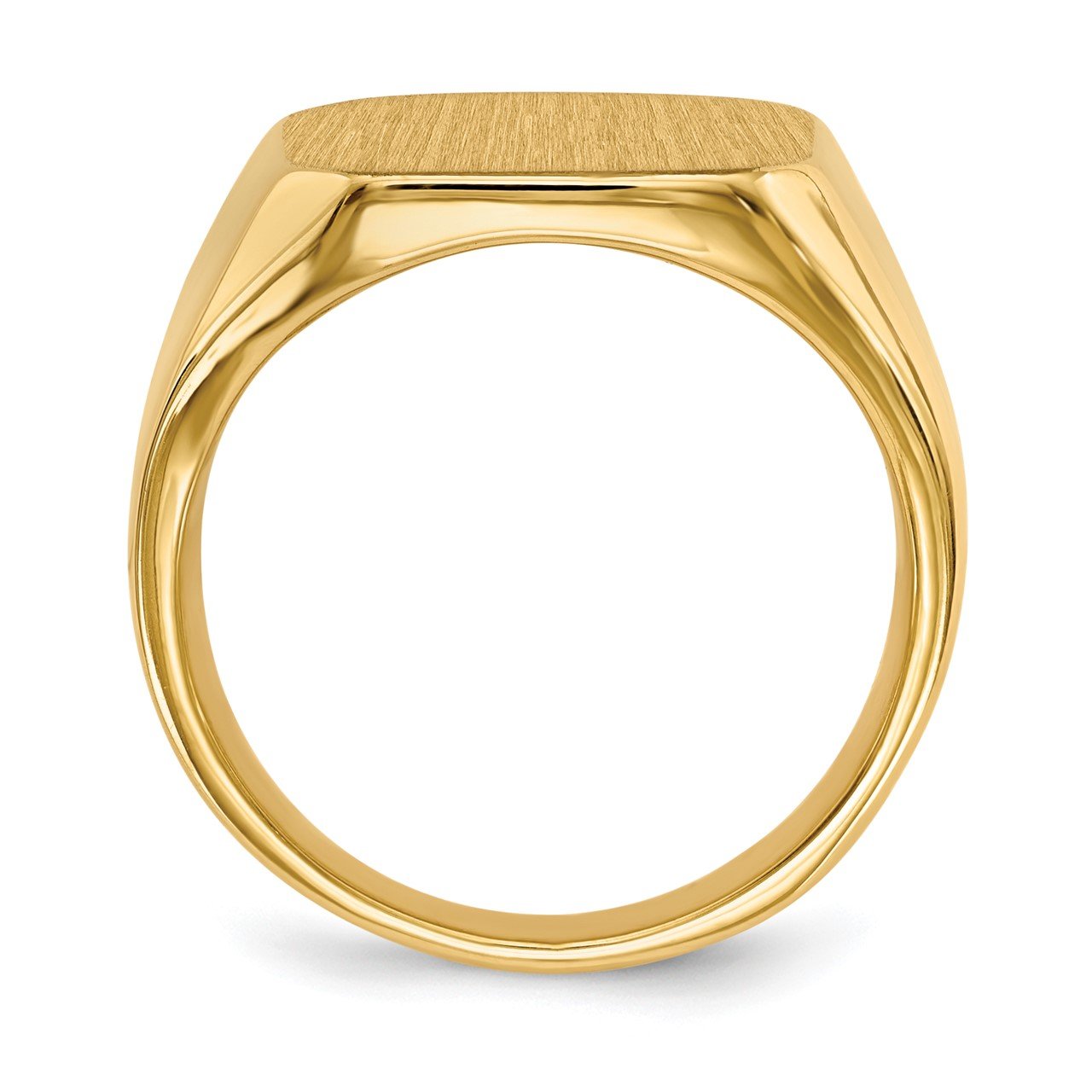 14k 17.0x15.0mm Closed Back Men's Signet Ring-1