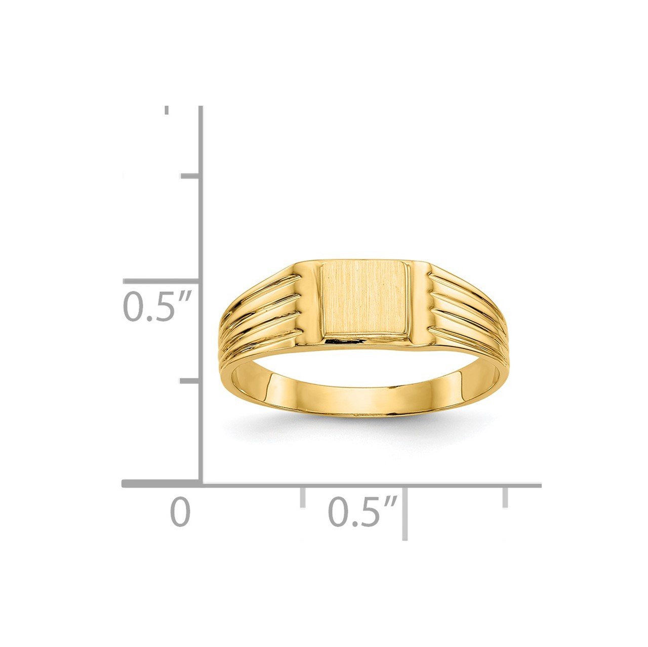 14k 5.25x4.75mm Open Back Signet Ring-2