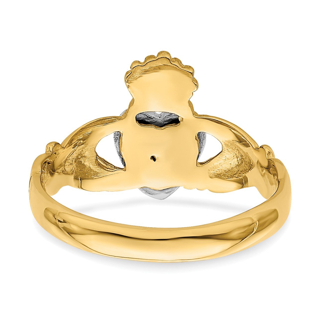 14k TT Yellow and White Gold Baby Claddagh Ring (Development)-5