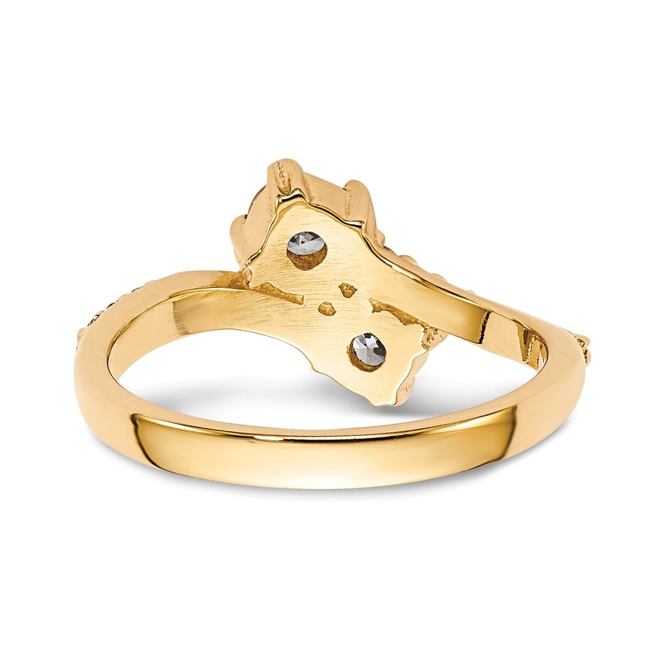 14KY AAA Diamond 2-stone Ring Semi-Mount - 4.2 mm center stones-4