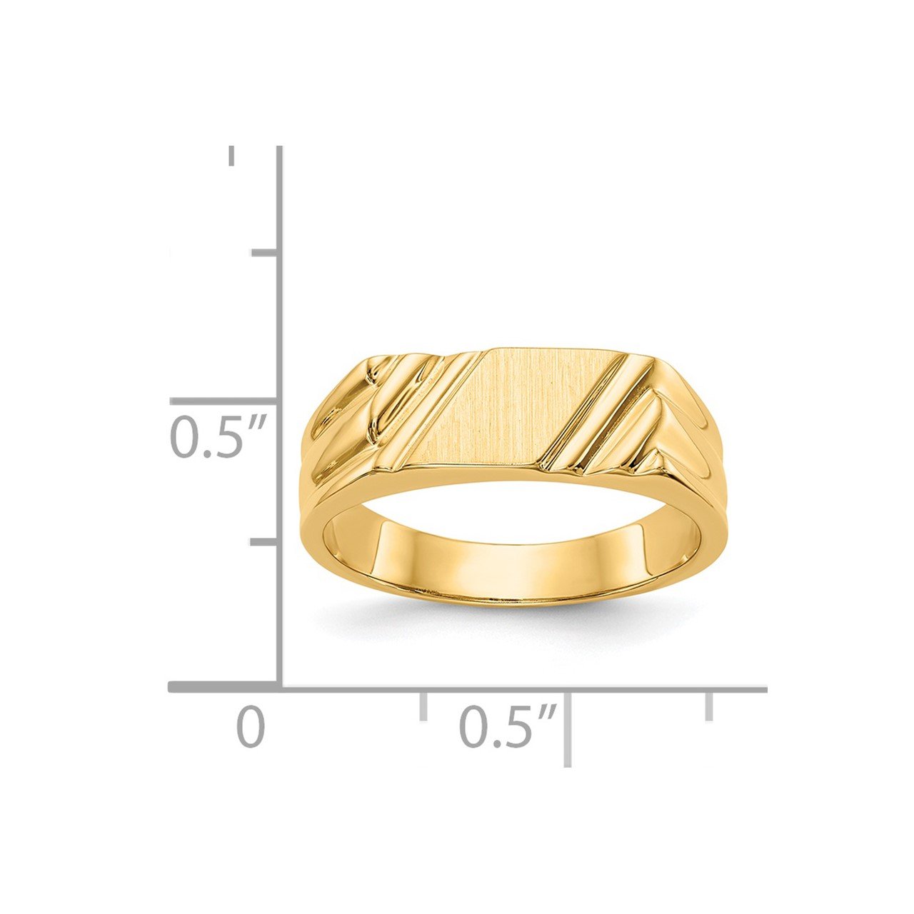14k 5.5x5.5mm Open Back Signet Ring-4