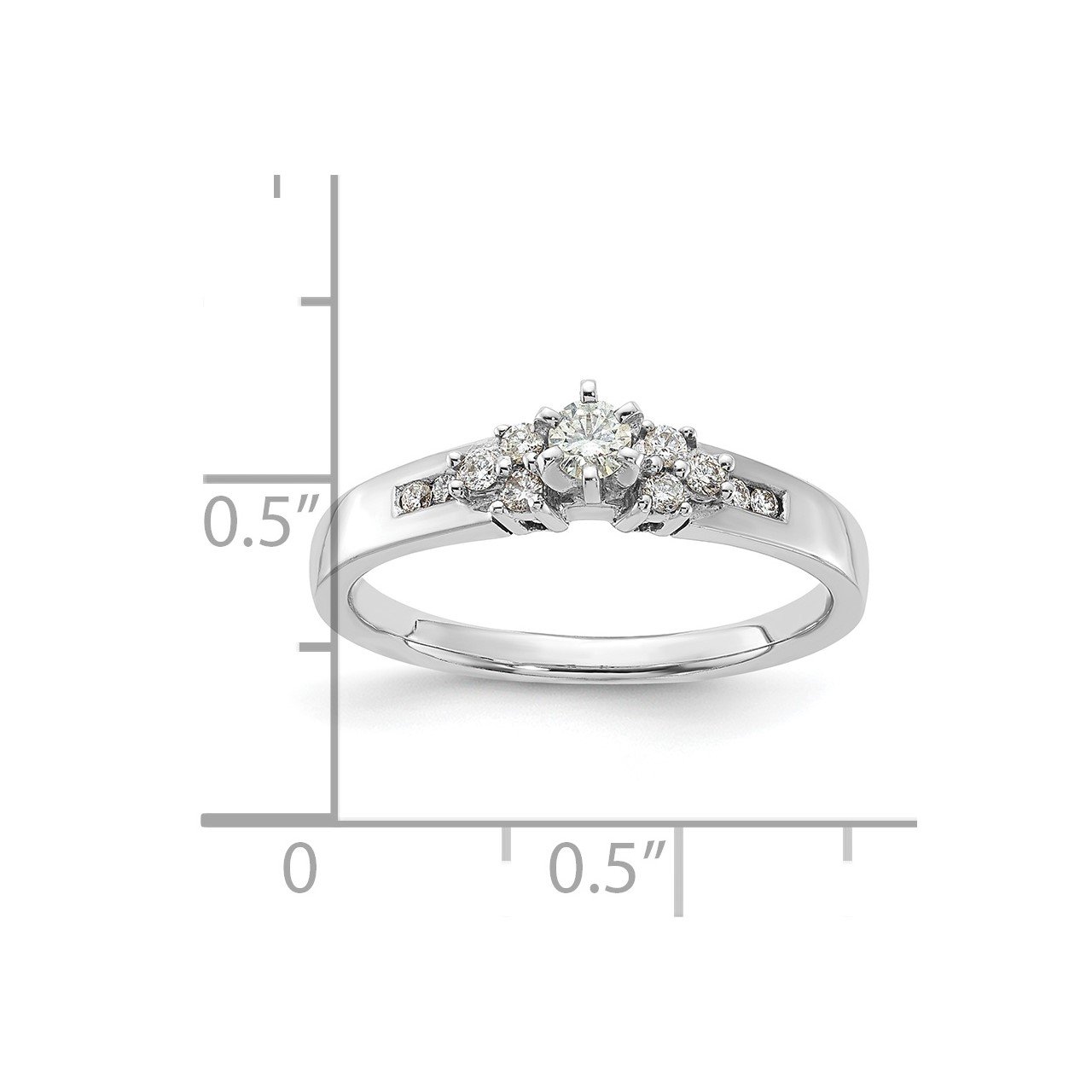 14k White Gold Petite .41ct Diamond Engagement Ring-4