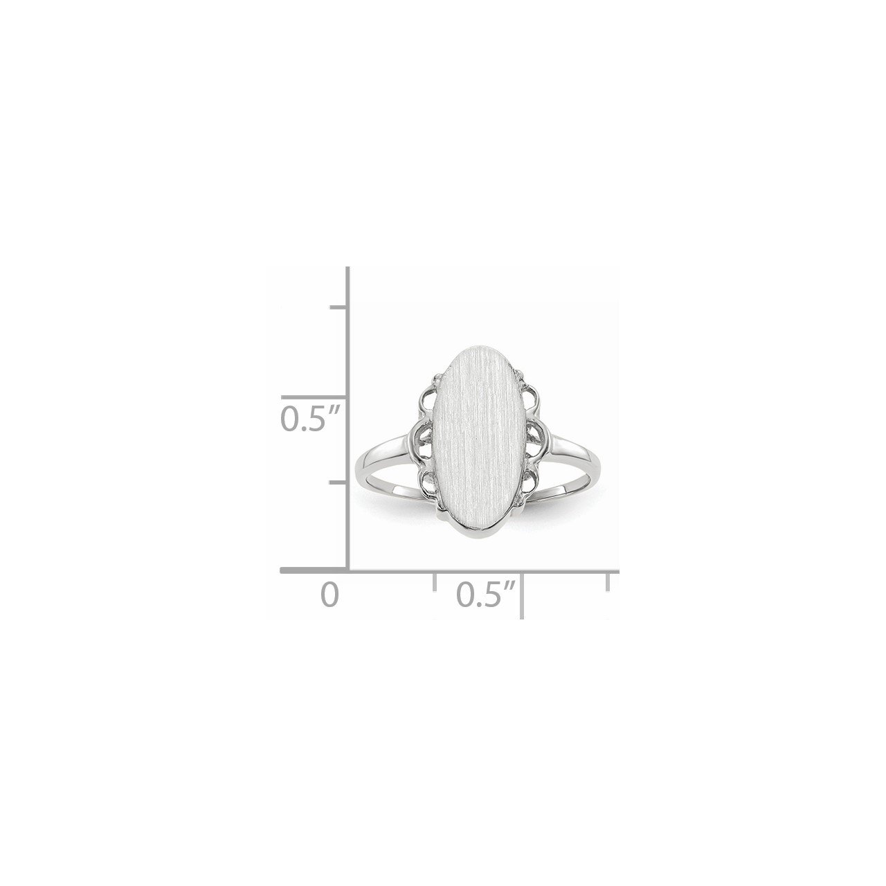 14k White Gold 14.5x7.0mm Open Back Signet Ring-4