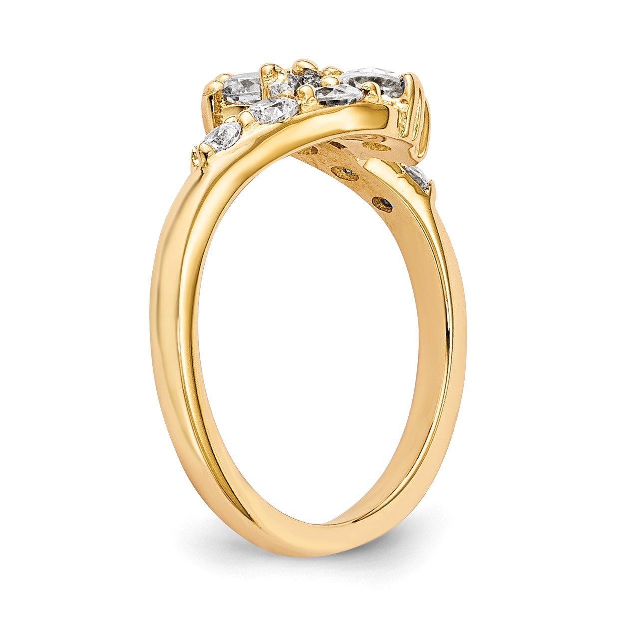 14KY A Diamond 2-stone Ring Semi-Mount - 3.5 mm center stones-5