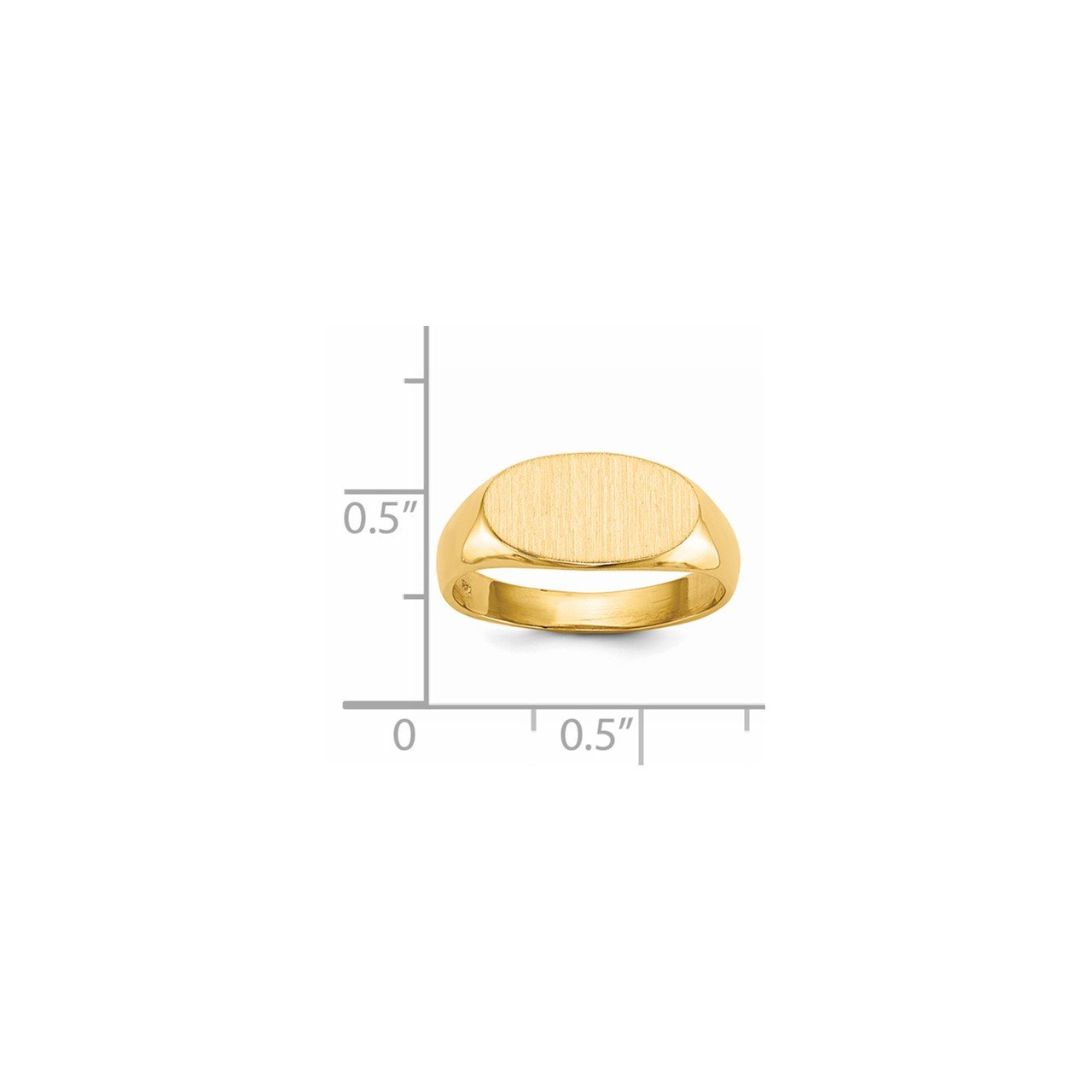 14k 7.0x13.5mm Open Back Signet Ring-4
