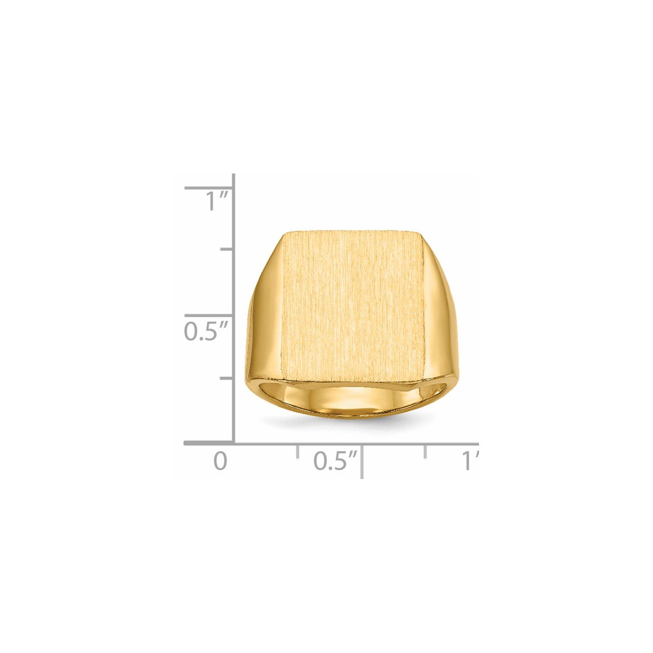 14k 15.0x17.0.0mm Closed Back Mens Signet Ring-4