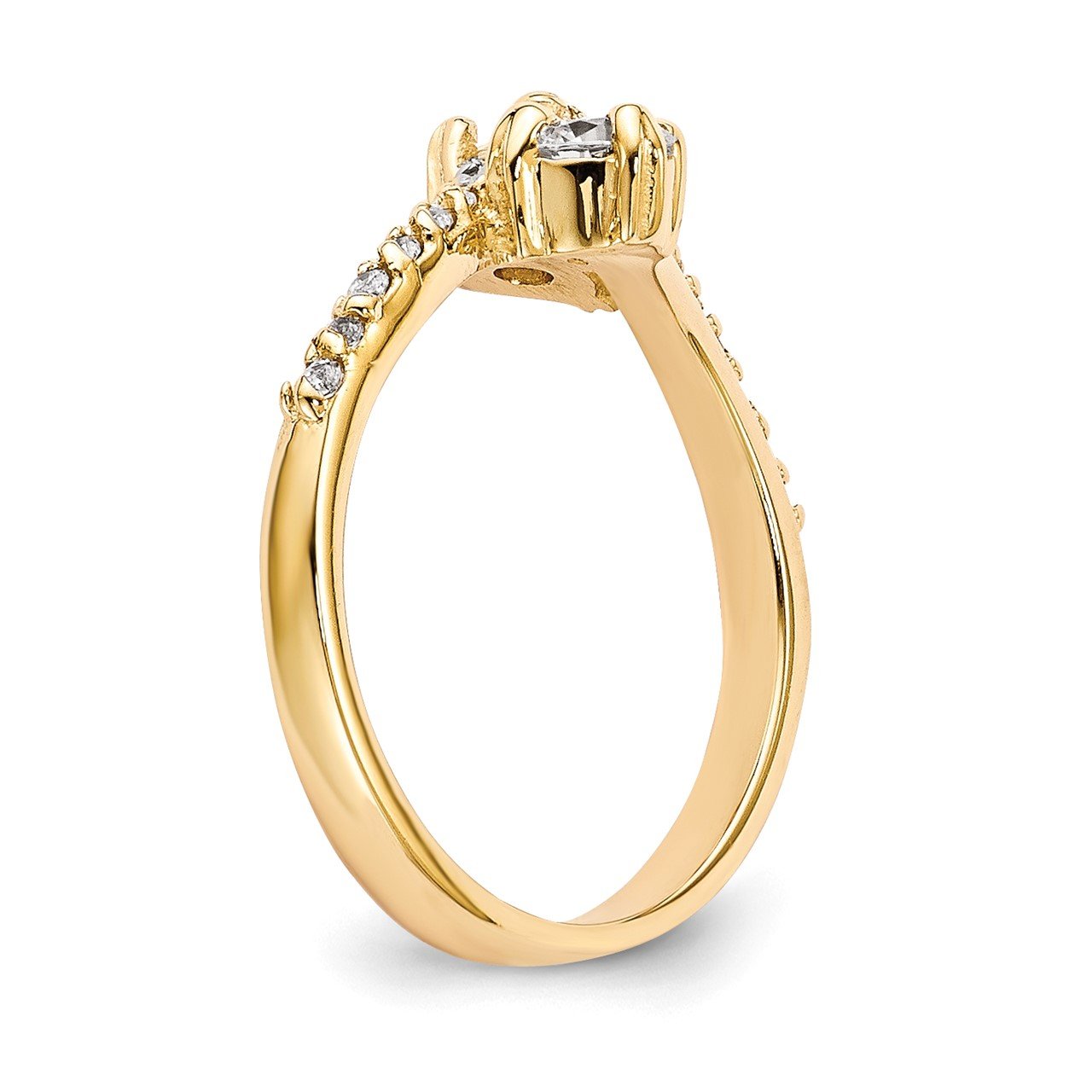 14KY AA Diamond 2-stone Ring Semi-Mount - 4.2 mm center stones-6