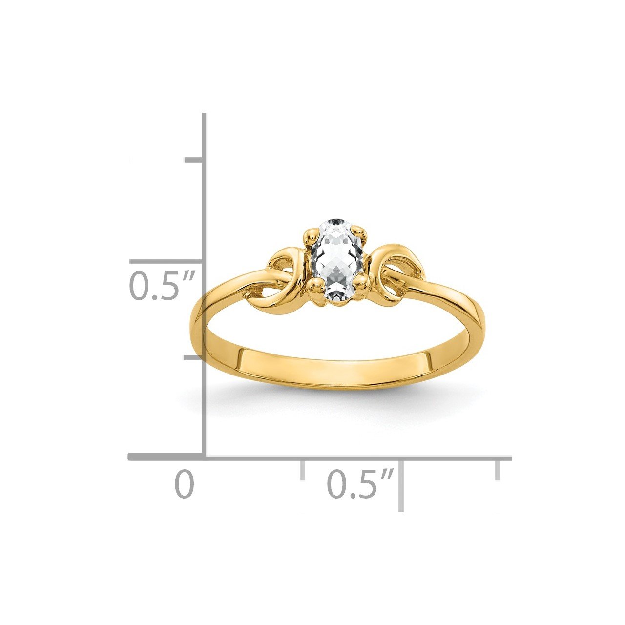 14k 5x3mm Oval Cubic Zirconia ring-1
