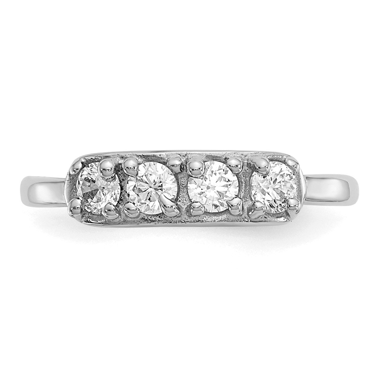 14k White Gold CZ Toe Ring-3