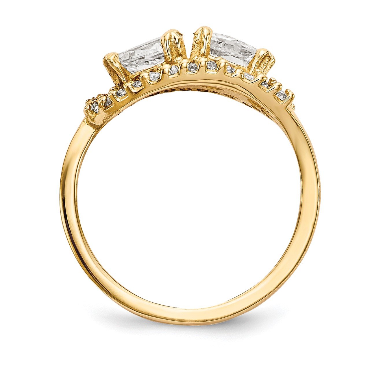 14KY A Diamond 2-stone Ring Semi-Mount - 4.5x3 mm center stones-1