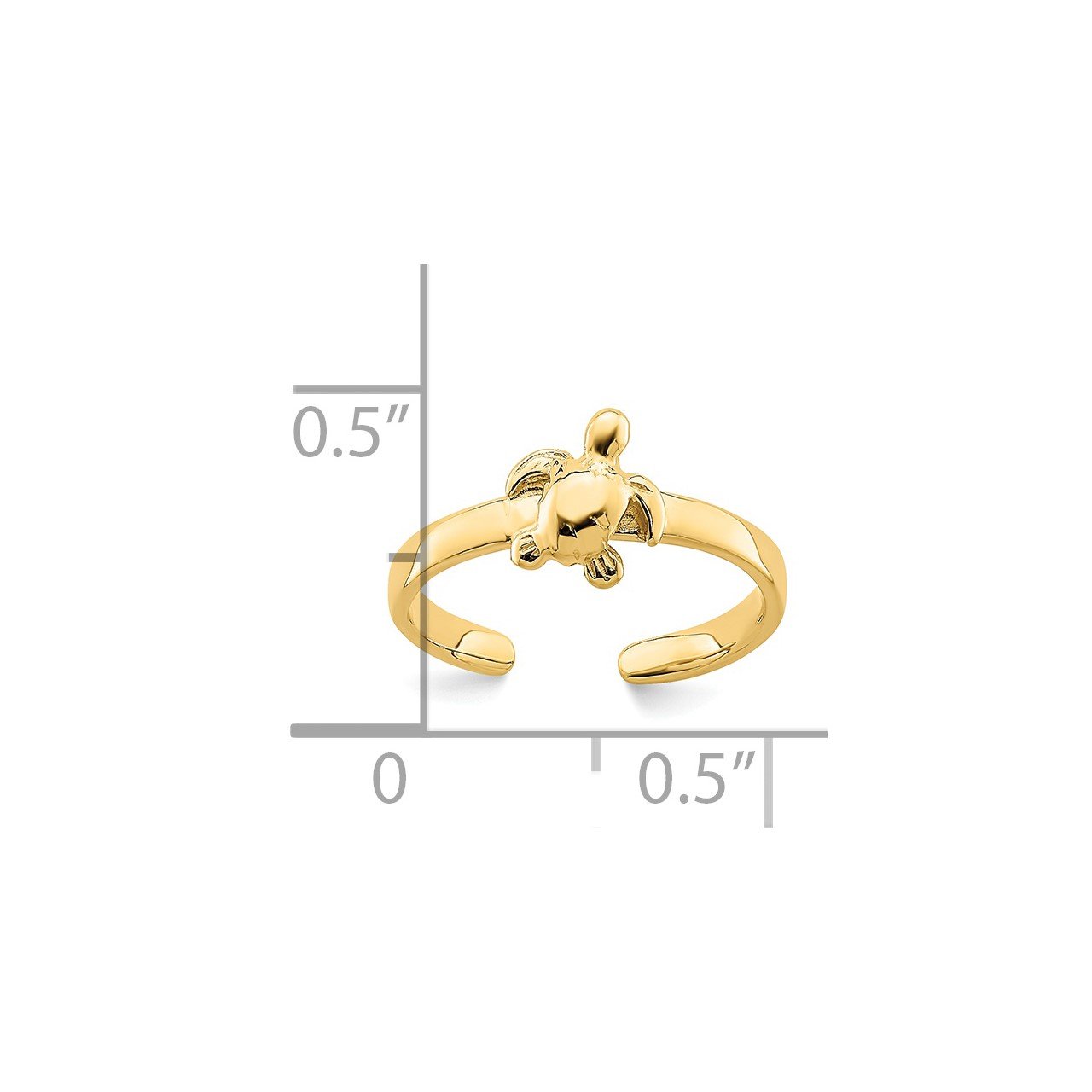 14k Adjustable Sea Turtle Toe Ring-2