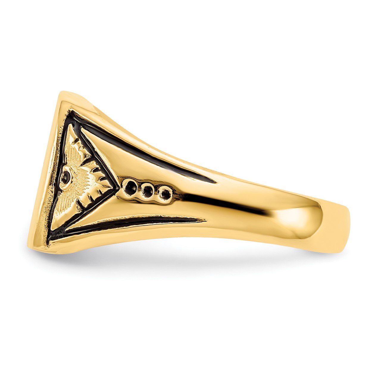 14k 11.0x11.5mm Closed Back Antiqued Signet Ring-3