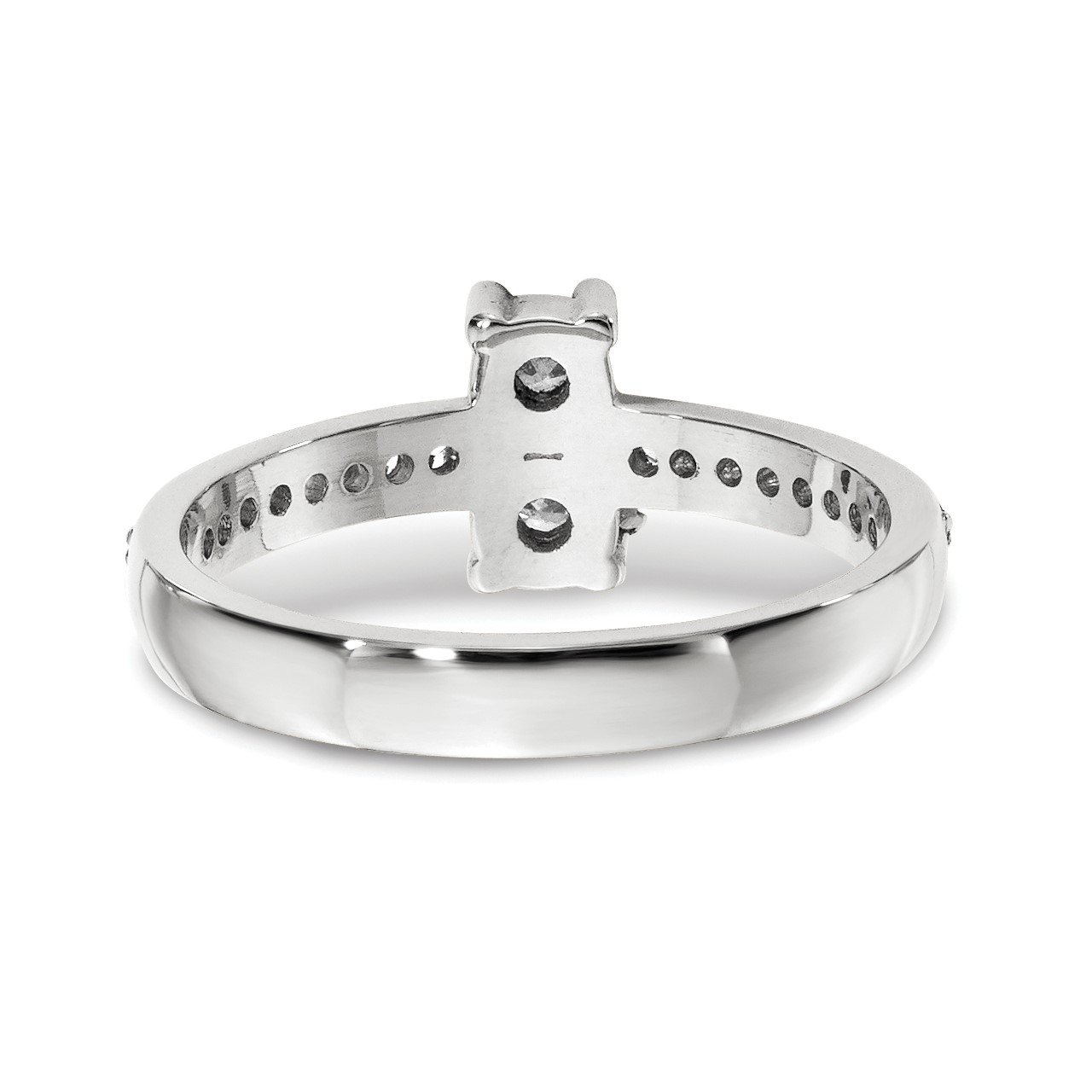 14KW AA Diamond 2-stone Ring Semi-Mount - 3.5 mm center stones-3