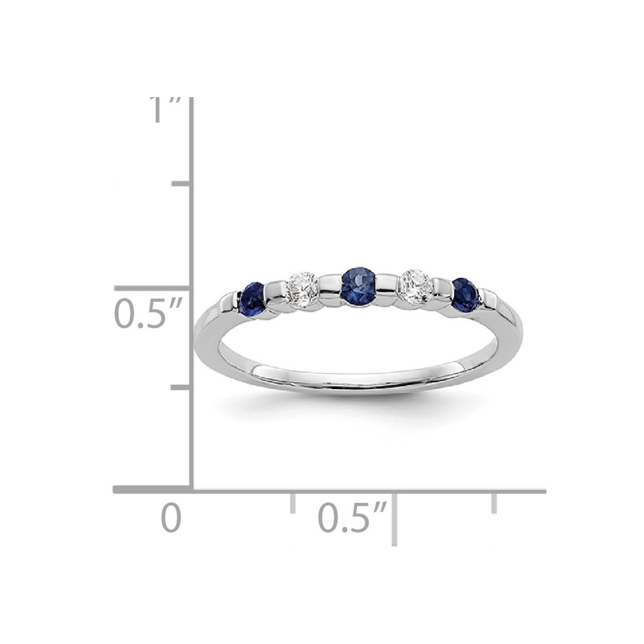 14k White Gold Diamond with Sapphire Band-6