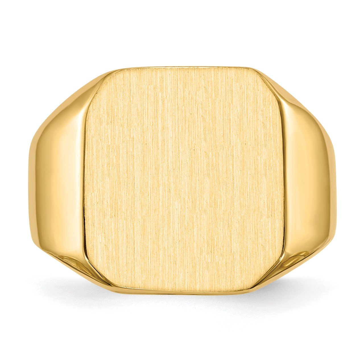 14k 17.0x15.0mm Closed Back Men's Signet Ring-3