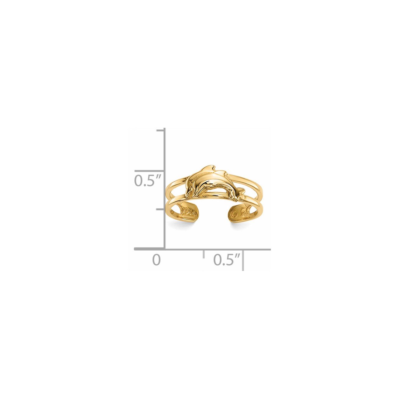 14k Dolphins Toe Ring-3