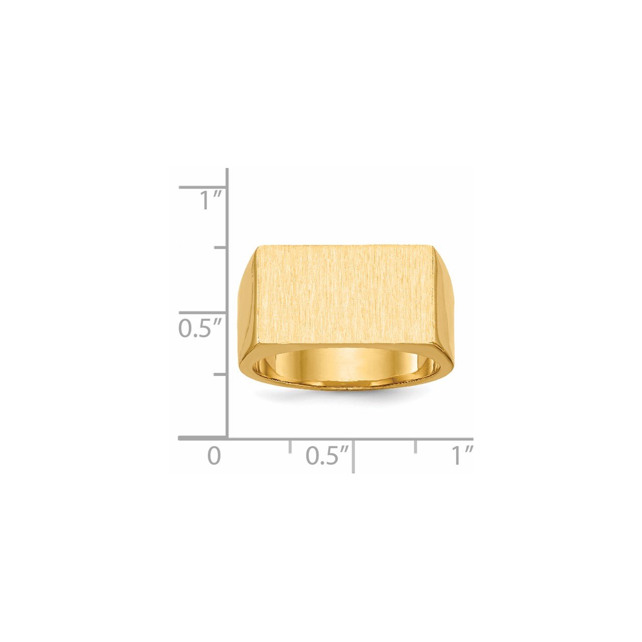 14k 10.5x18.0mm Closed Back Men's Signet Ring-4