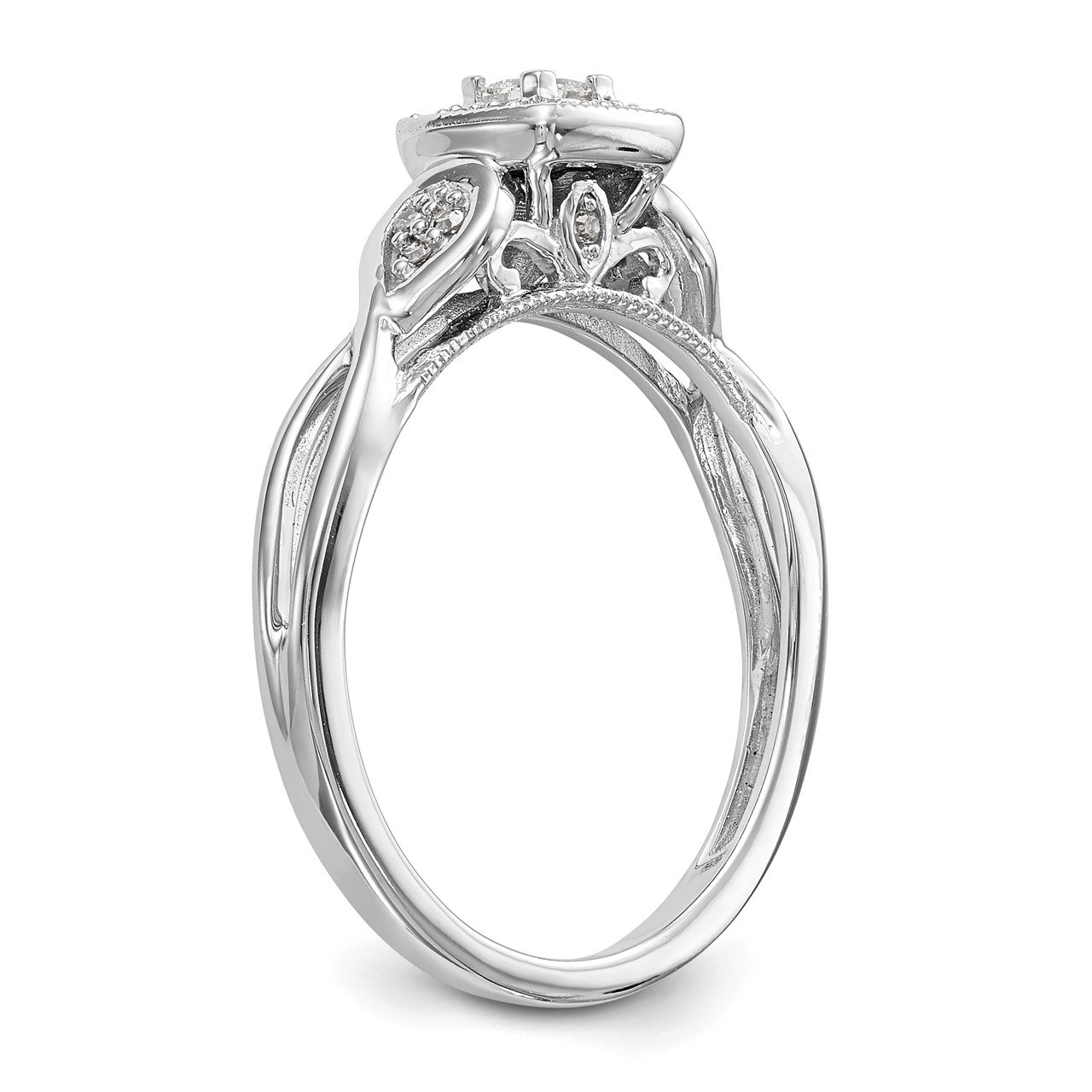 14K White Gold Complete Diamond Promise/Engagement Ring-5