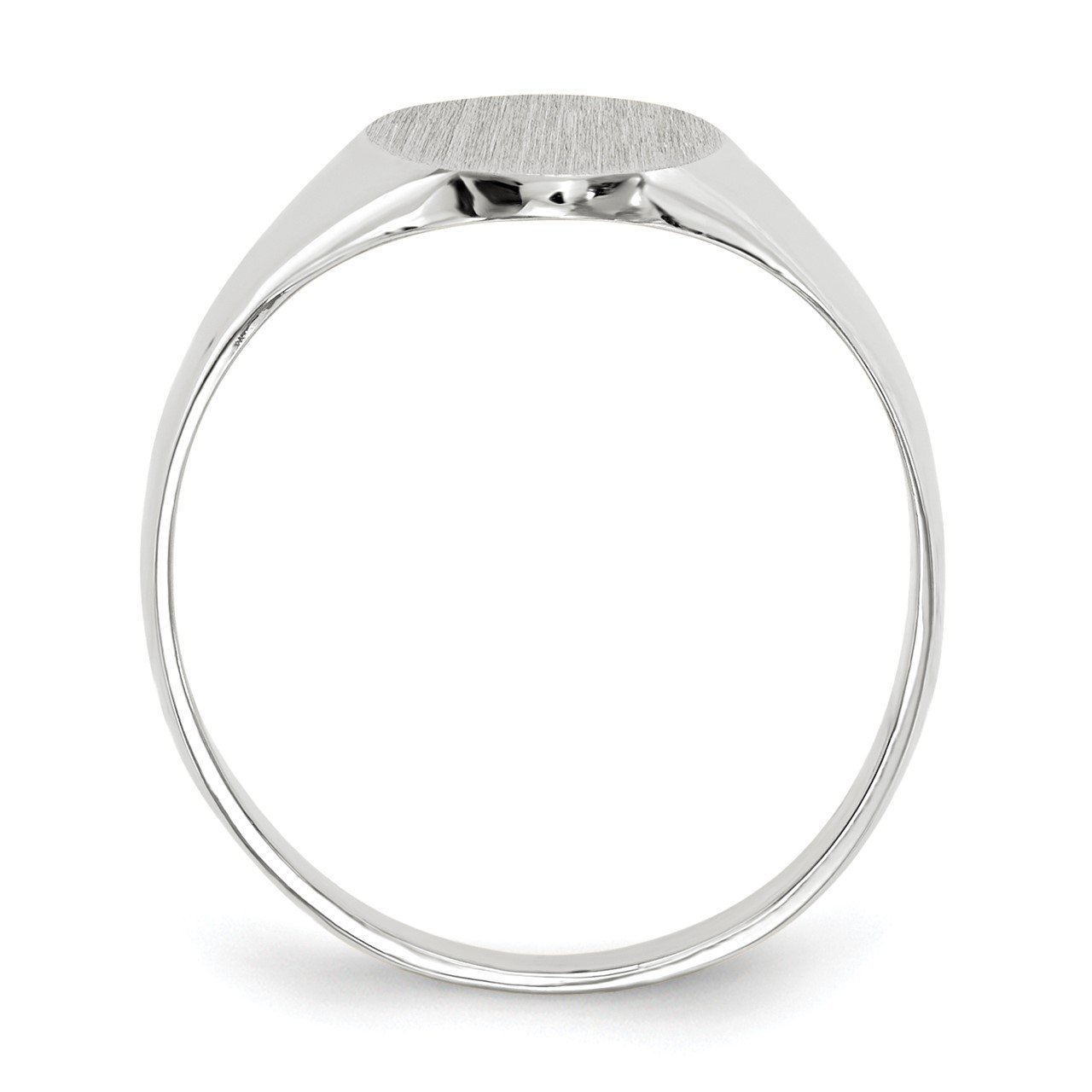 14k White Gold 11.5x8.0mm Open Back Signet Ring-1