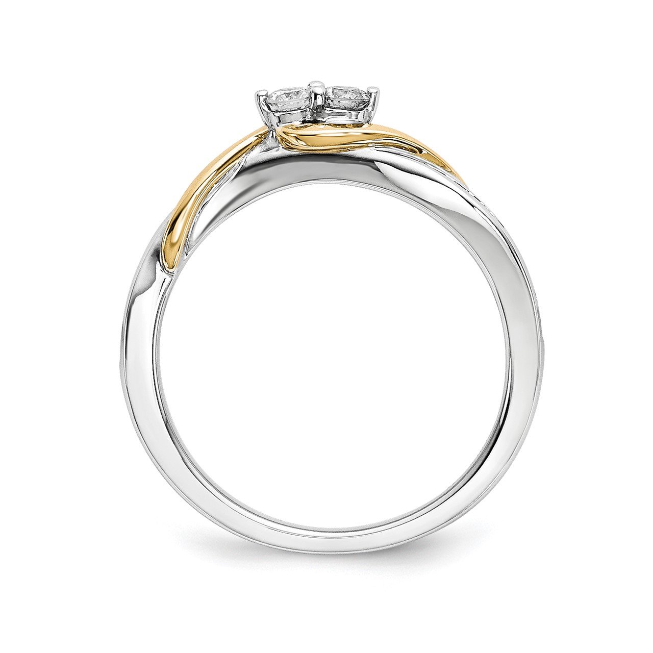 14k White and Yellow Gold Diamond Ring-1