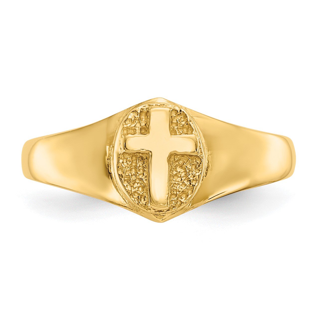 14k Childs Polished Cross Ring-4