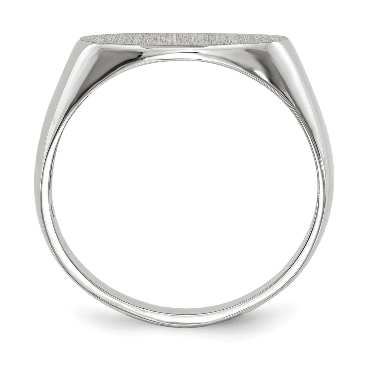 14k White Gold 7.5x13.5mm Open Back Signet Ring-1