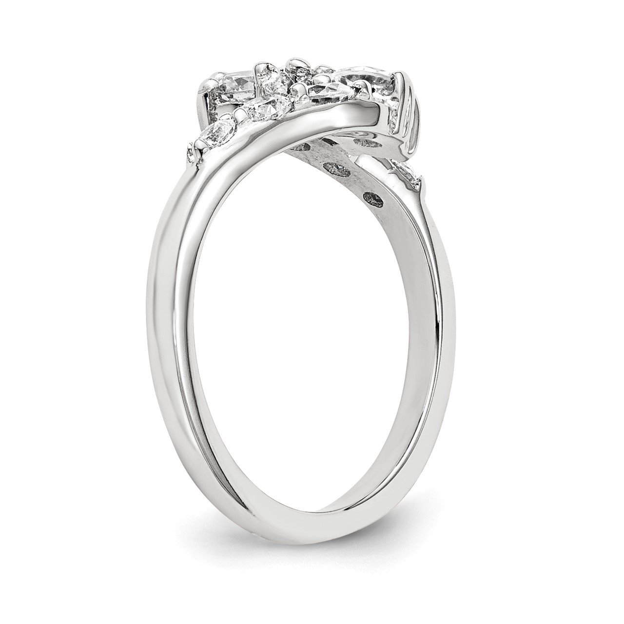 14KW AA Diamond 2-stone Ring Semi-Mount - 3.1 mm center stones-5