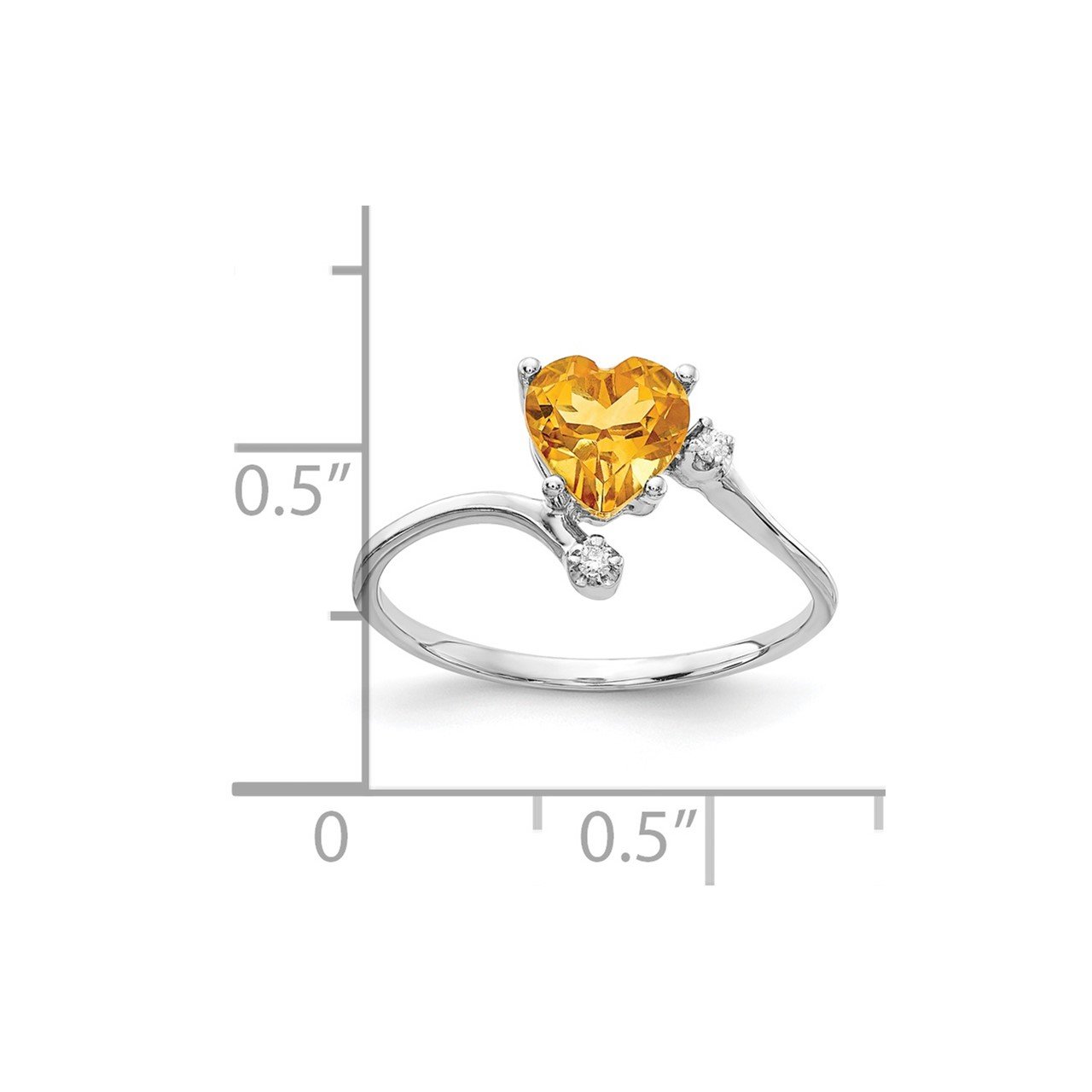 14k White Gold Citrine Diamond ring-3