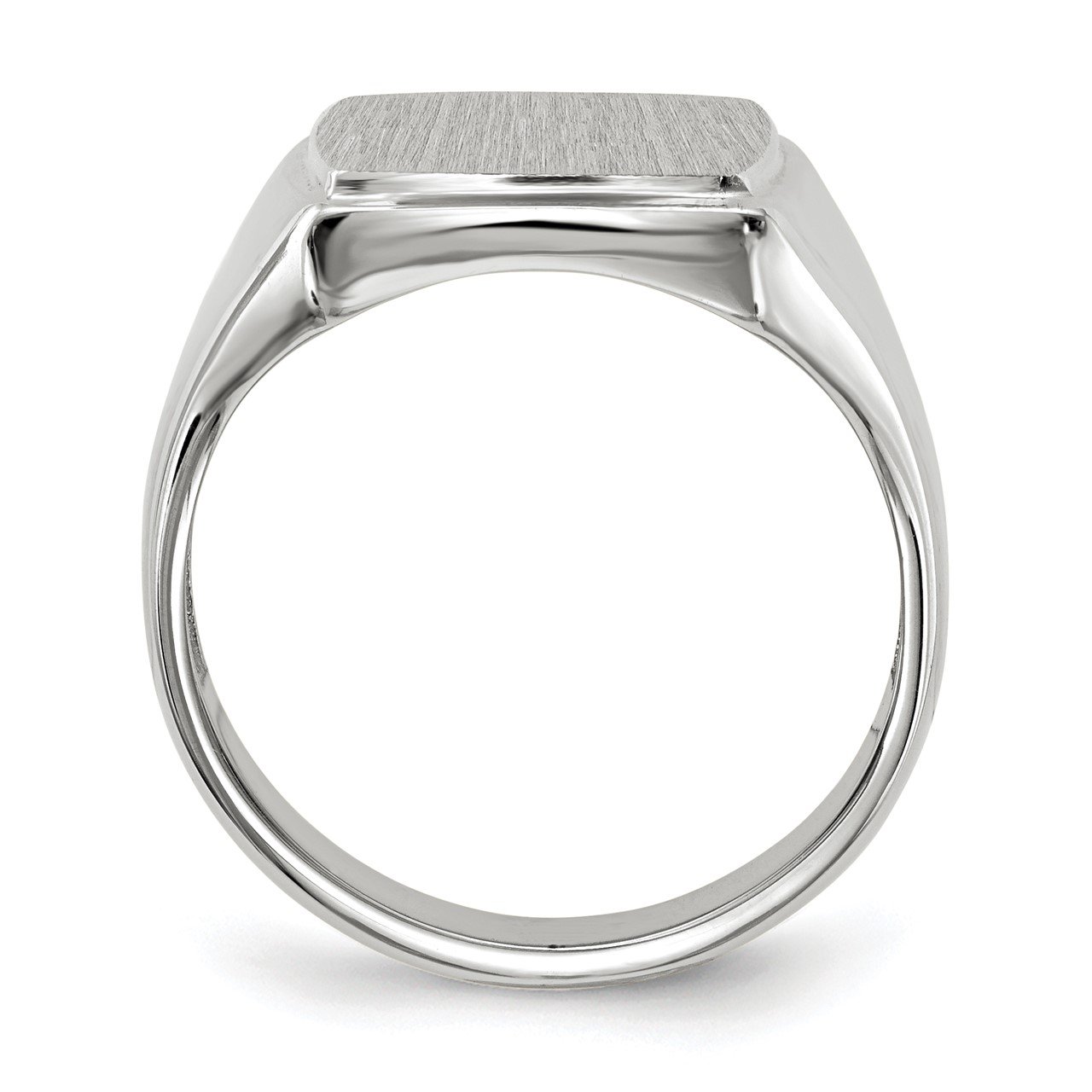 14k White Gold 15.0x13.0mm Open Back Mens Signet Ring-1