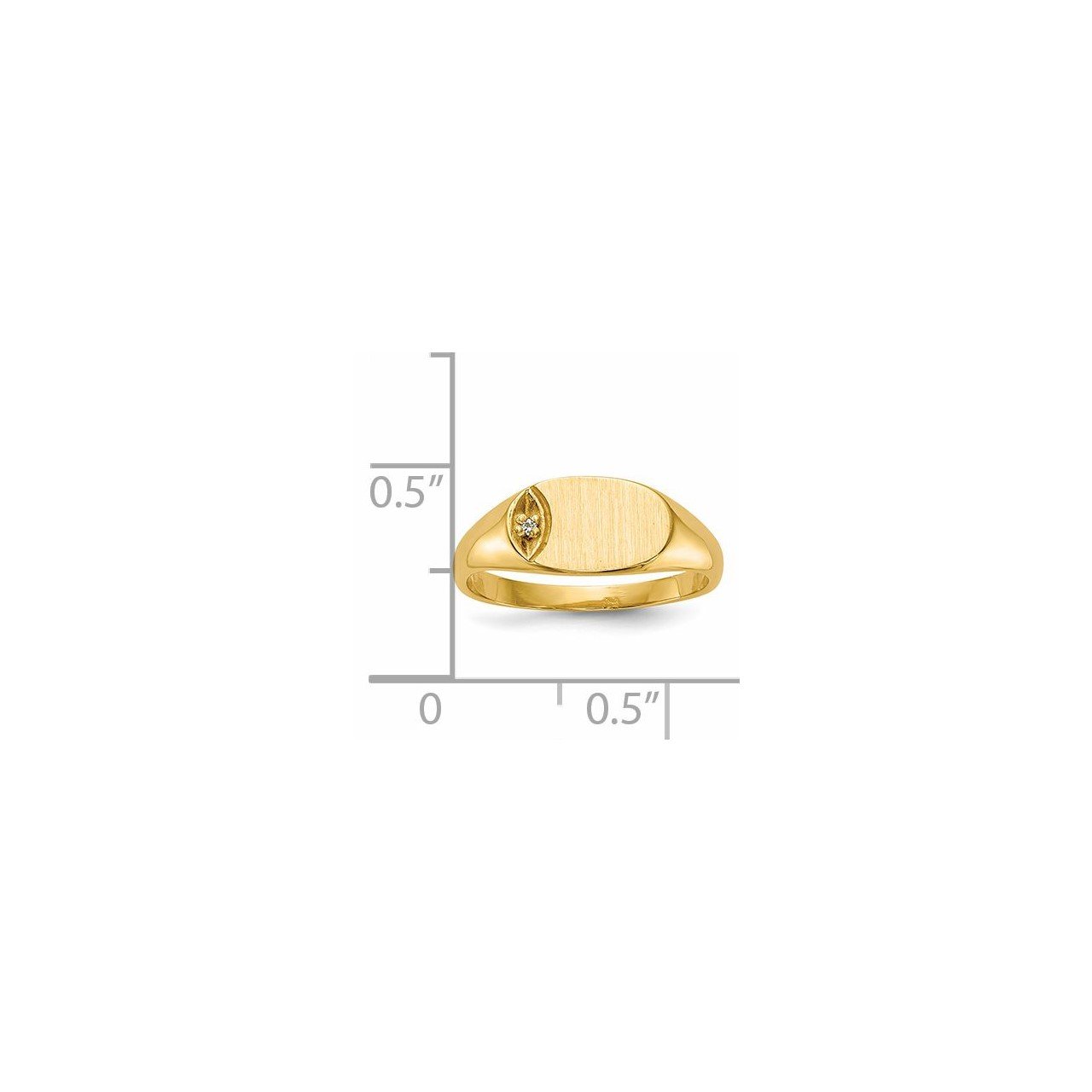 14k Child's AAA Diamond Signet Ring-4