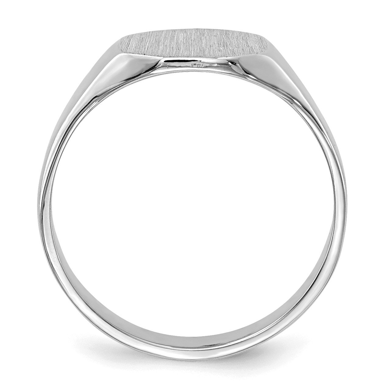 14k White Gold 8.0x6.5mm Closed Back Signet Ring-1