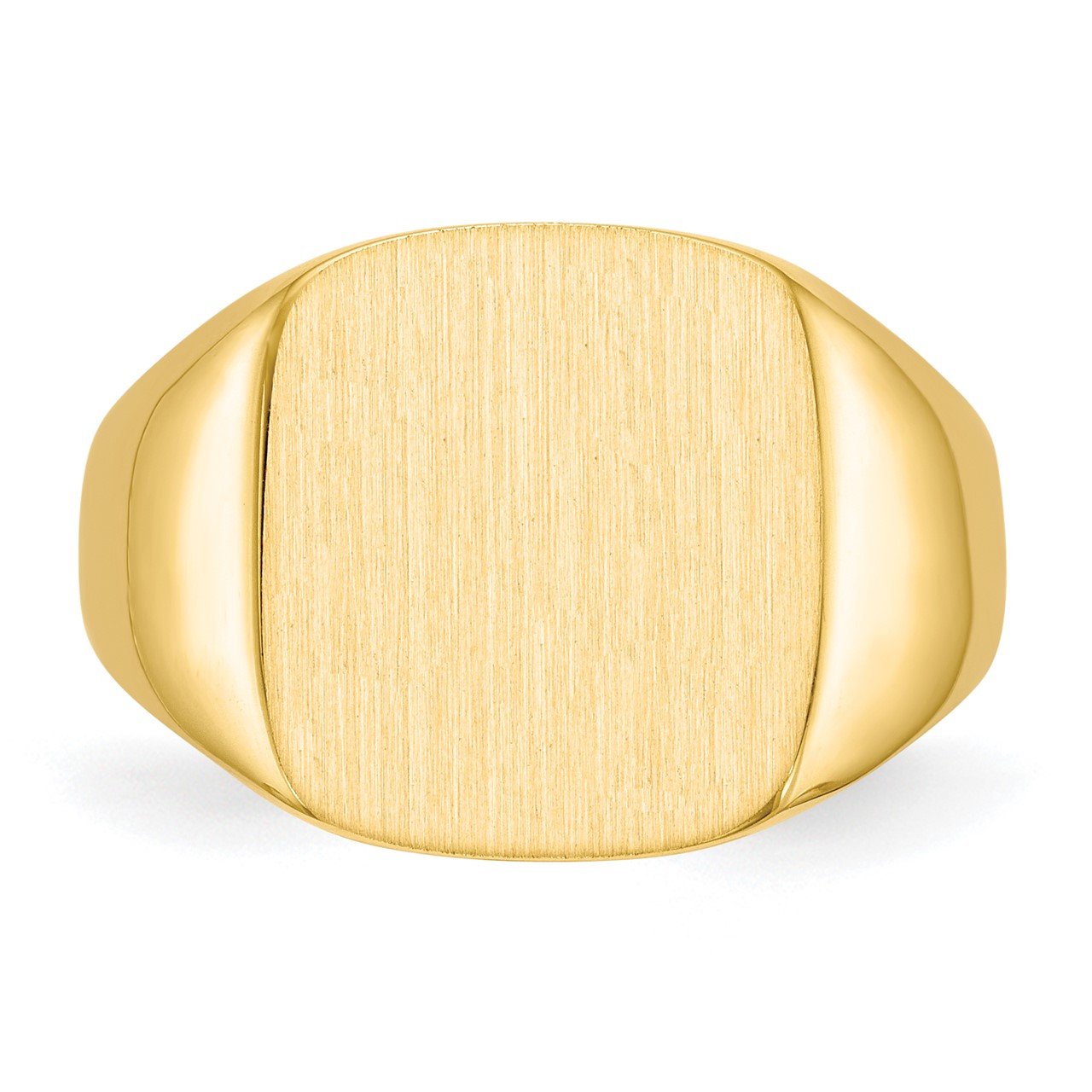 14k 15.0x13.5mm Closed Back Men's Signet Ring-3