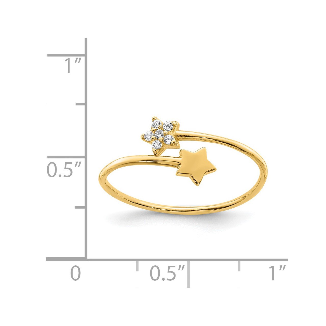 14K Yellow Gold CZ Star Ring-2