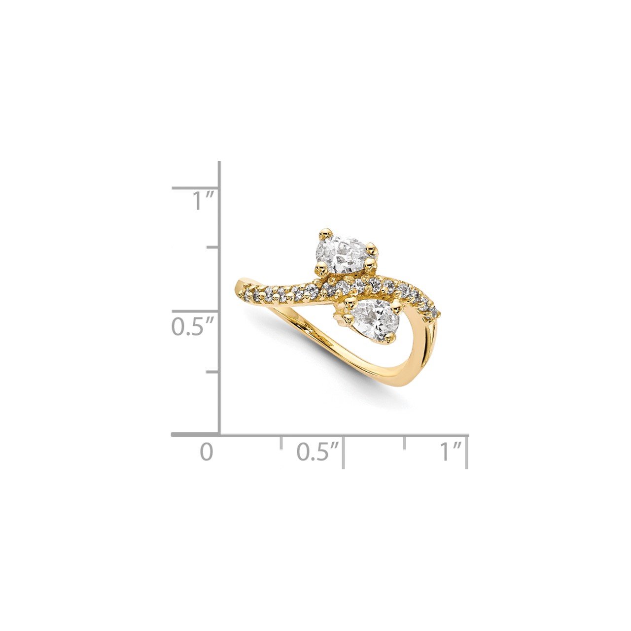 14KY AA Diamond 2-stone Ring Semi-Mount - 5x3 mm center stones-6