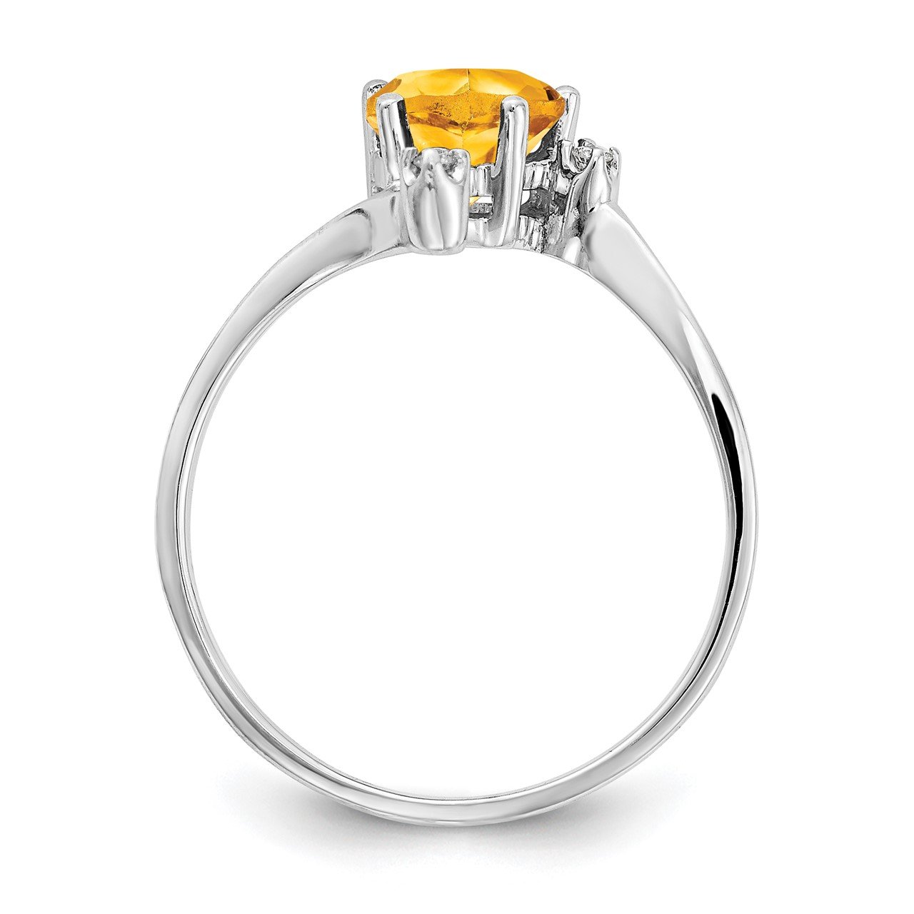 14k White Gold Citrine Diamond ring-1