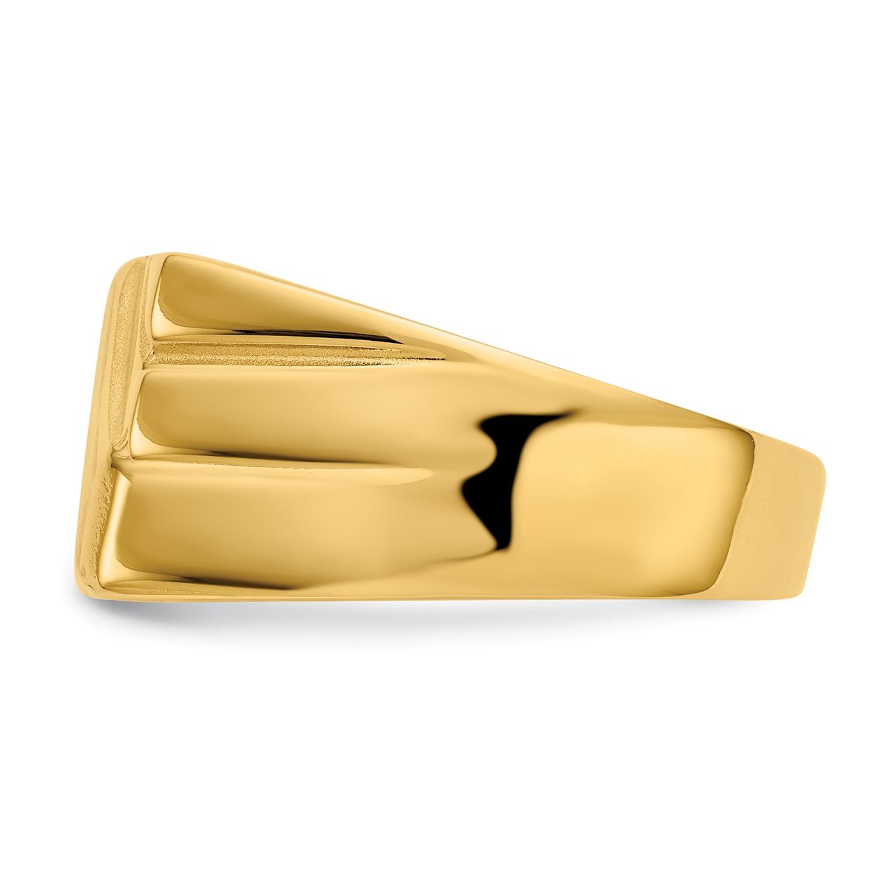 14k 13.0x11.0mm Open Back Diagonal Mens Signet Ring-2