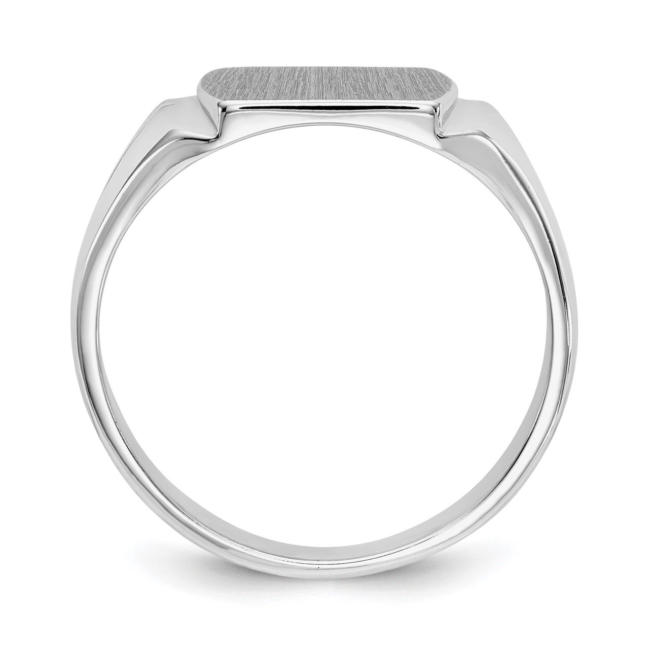 14k White Gold 8.0x10.5mm Closed Back Signet Ring-1
