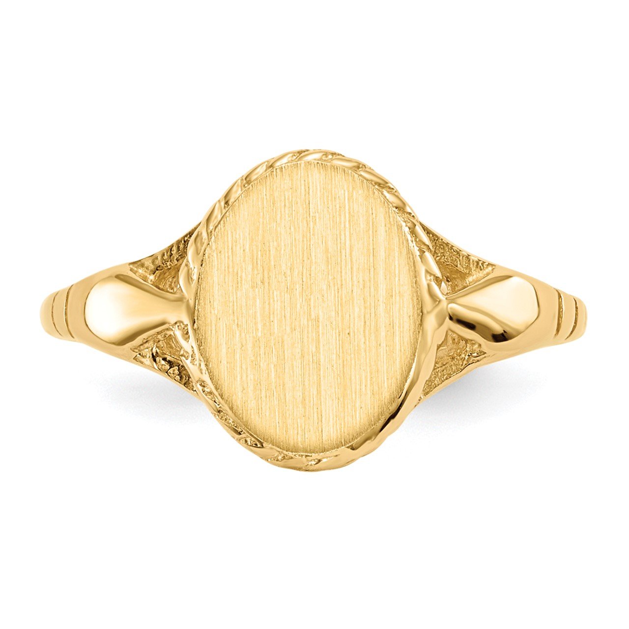 14k 8.5x6.5mm Open Back Child's Signet Ring-3
