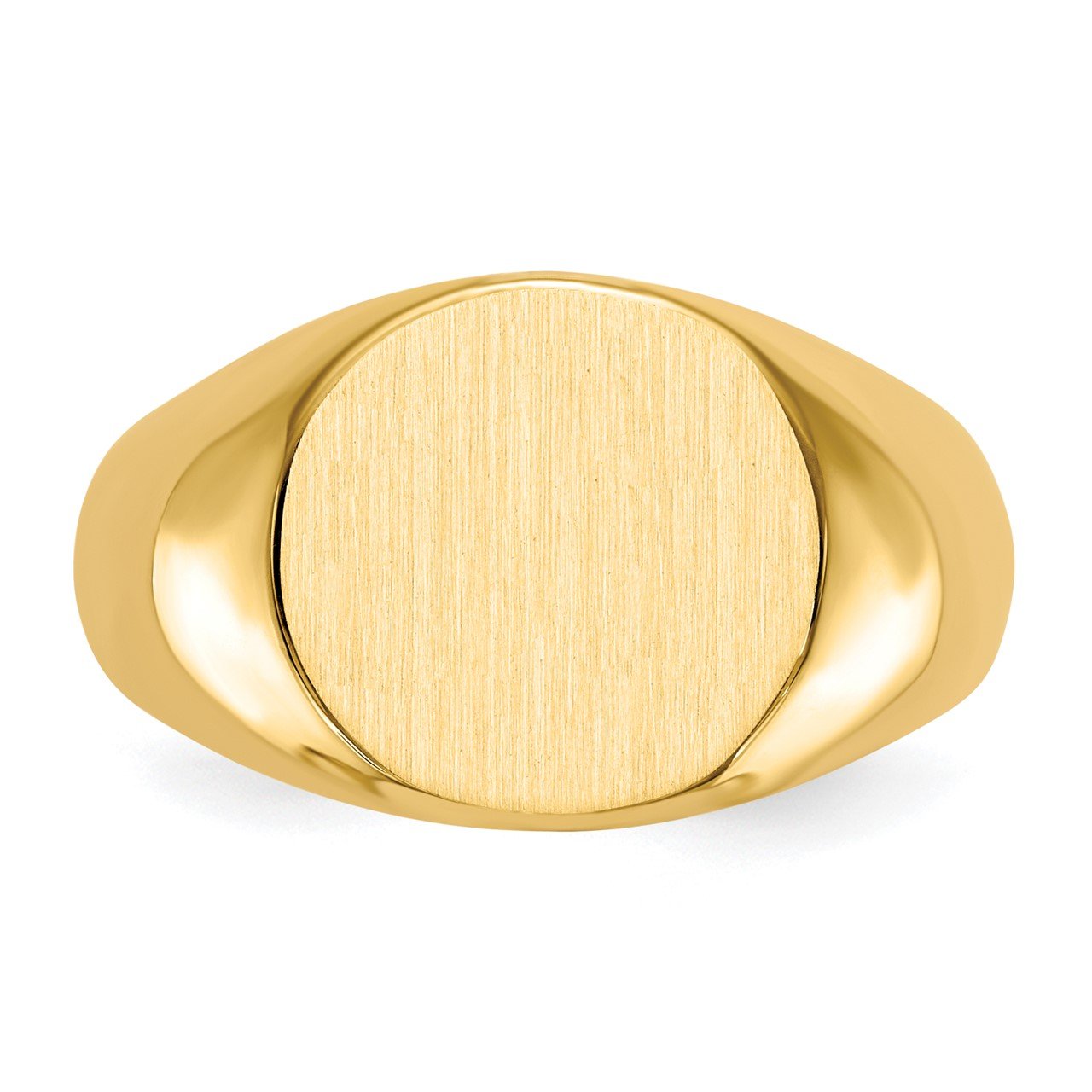 14k 12.5x13.5mm Closed Back Mens Signet Ring-3