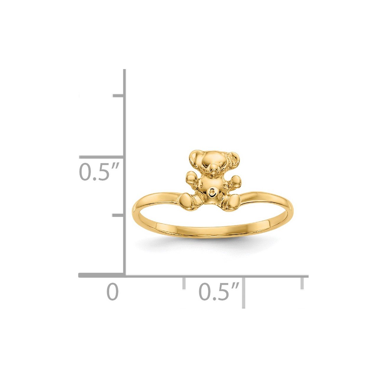 14k Childs Polished Teddy Bear Ring-2